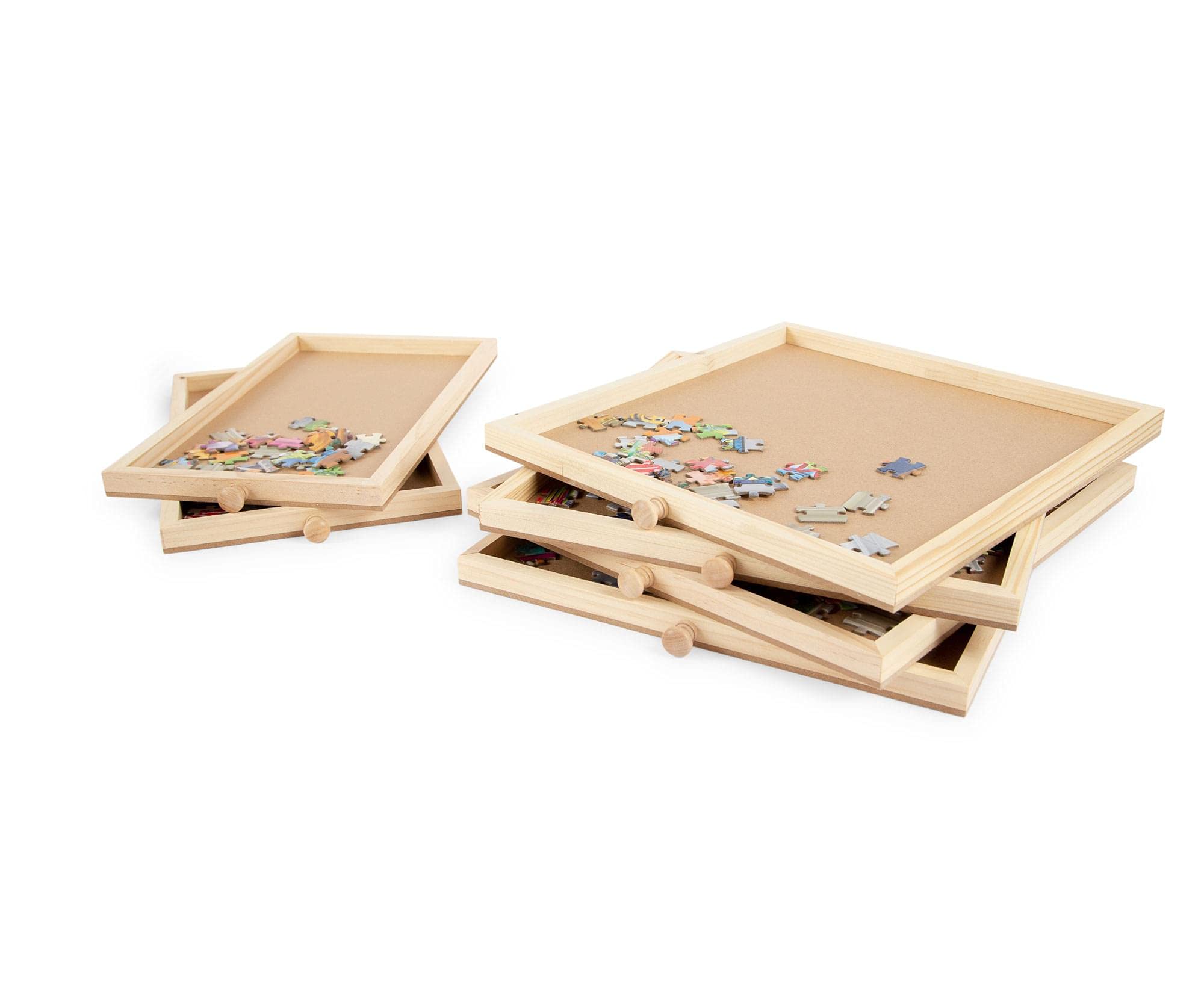Premium Wooden Jigsaw Puzzle Storage Table with 6 Drawers - Puzzle Organizer & Board Game Storage Solution for Workspace (73
