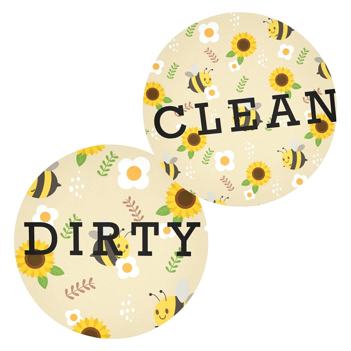Dishwasher & Refrigerator Magnets Set of 2 - Double Sided Flip Clean/Dirty Labels for Kitchen Organization - Whiteboard & Appliance Magnetic Indicators - Perfect for Home, Office, and Dorm Use