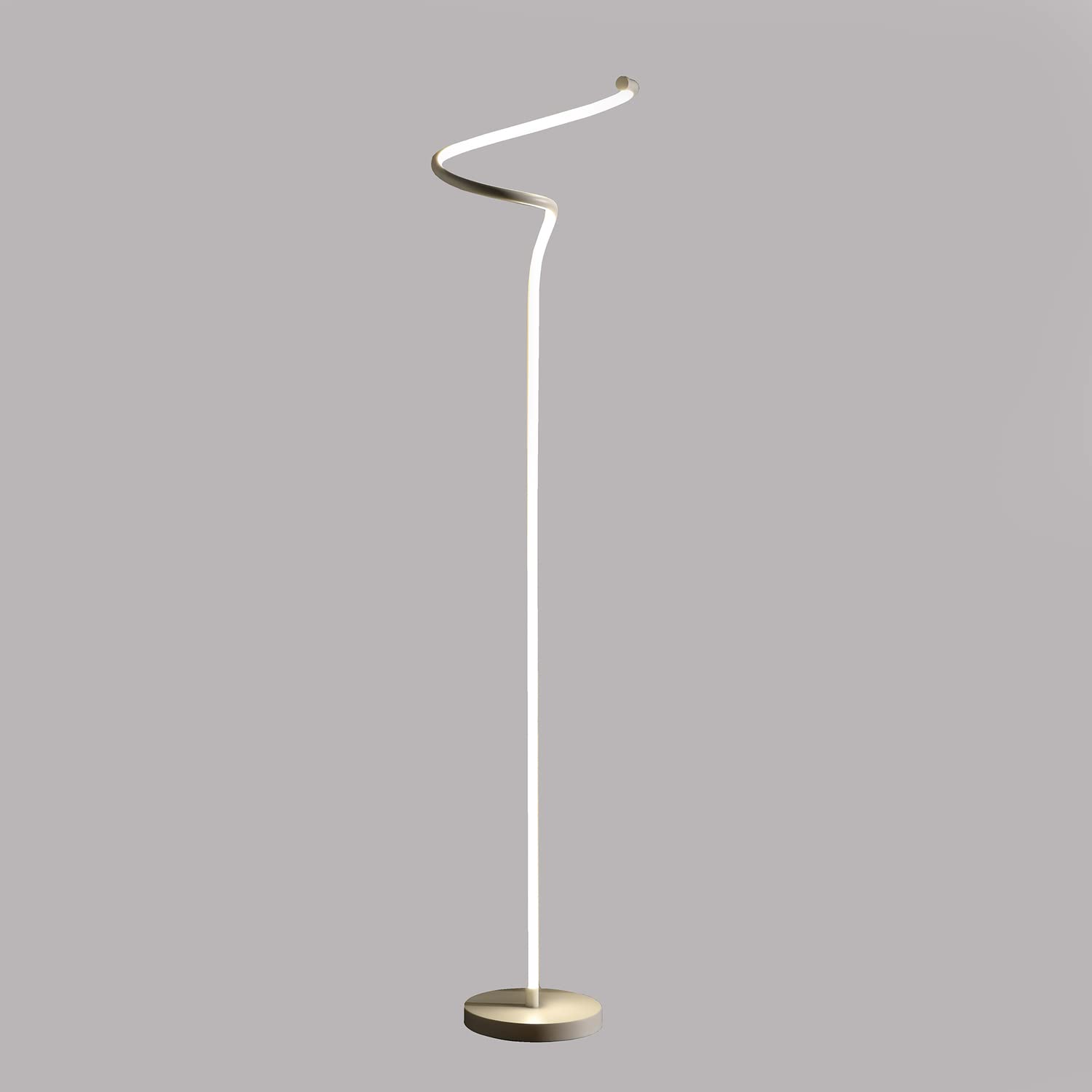 ORE International 52.5-Inch LED Matte White S-Curve Floor Lamp - Modern Spiral Tube Design for Living Room, Bedroom & Office Lighting