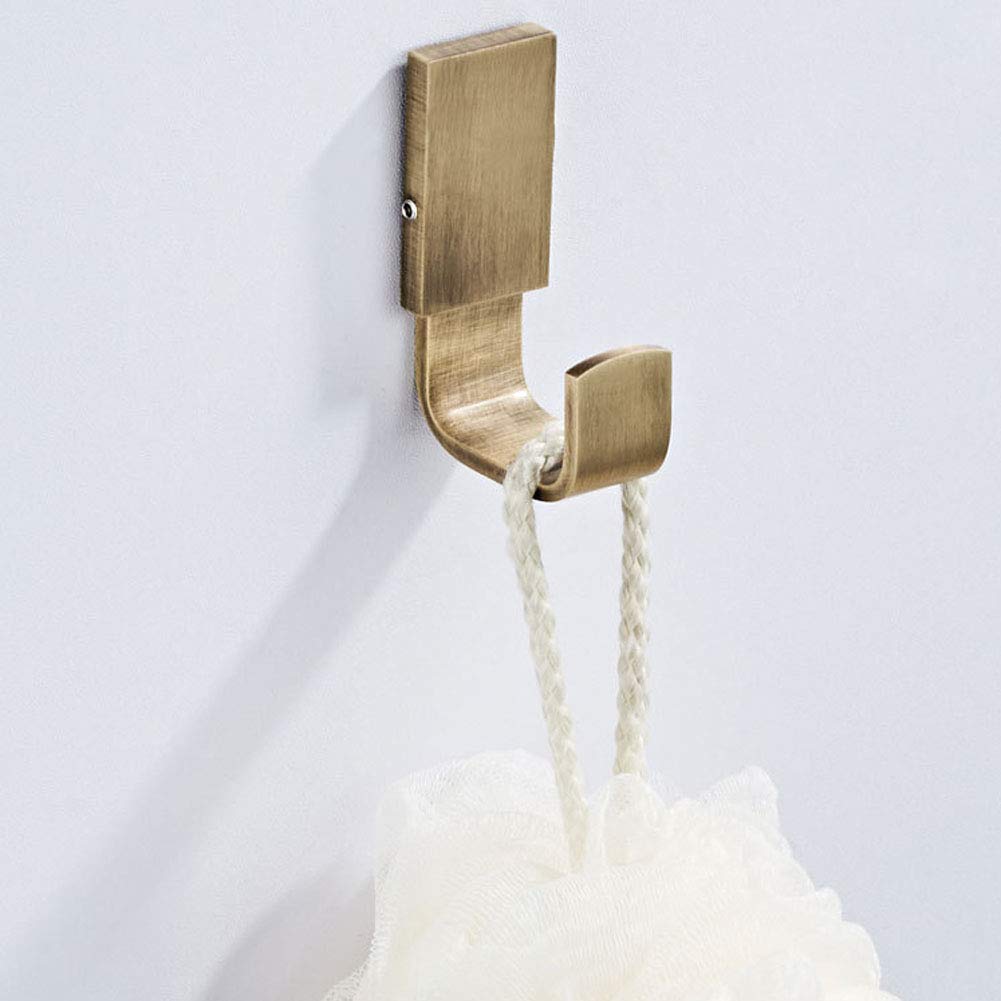 YSDS-JZ Antique Brass Wall-Mounted Hook - Vintage Towel Hook, Bathrobe Hook & Clothes Hook Holder for Bathroom - Durable Retro Style Home Decor (Antique Bronze Finish) - Perfect for Hanging Robes, Towels & Coats in Bathrooms, Bedrooms & Entryways