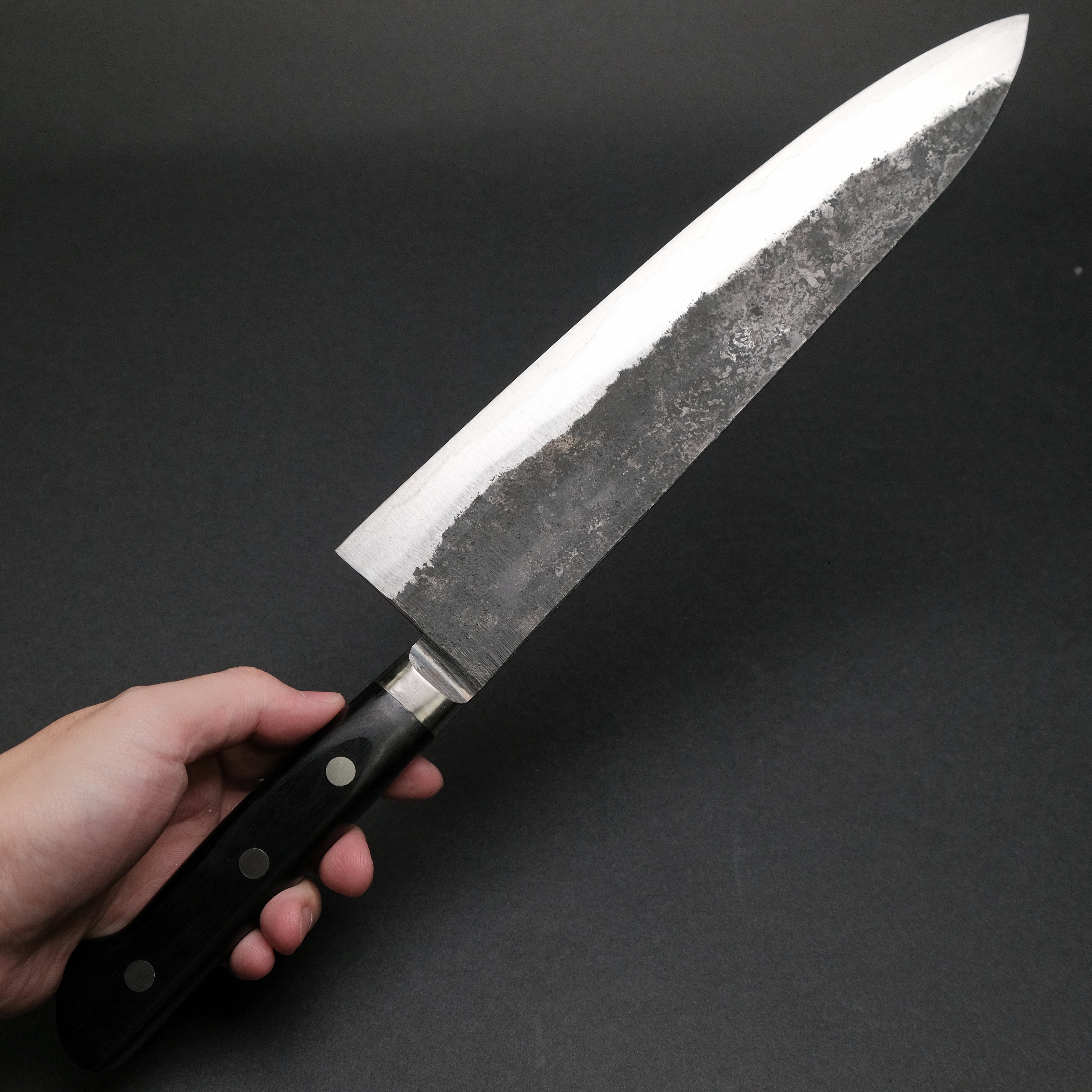 Premium Japanese Chef Knife - Morihei Hisamoto Kurouchi White #1 Gyuto 270mm with Pakka Wood Handle - Professional Kitchen Knife for Sushi, Meat Cutting & Food Preparation