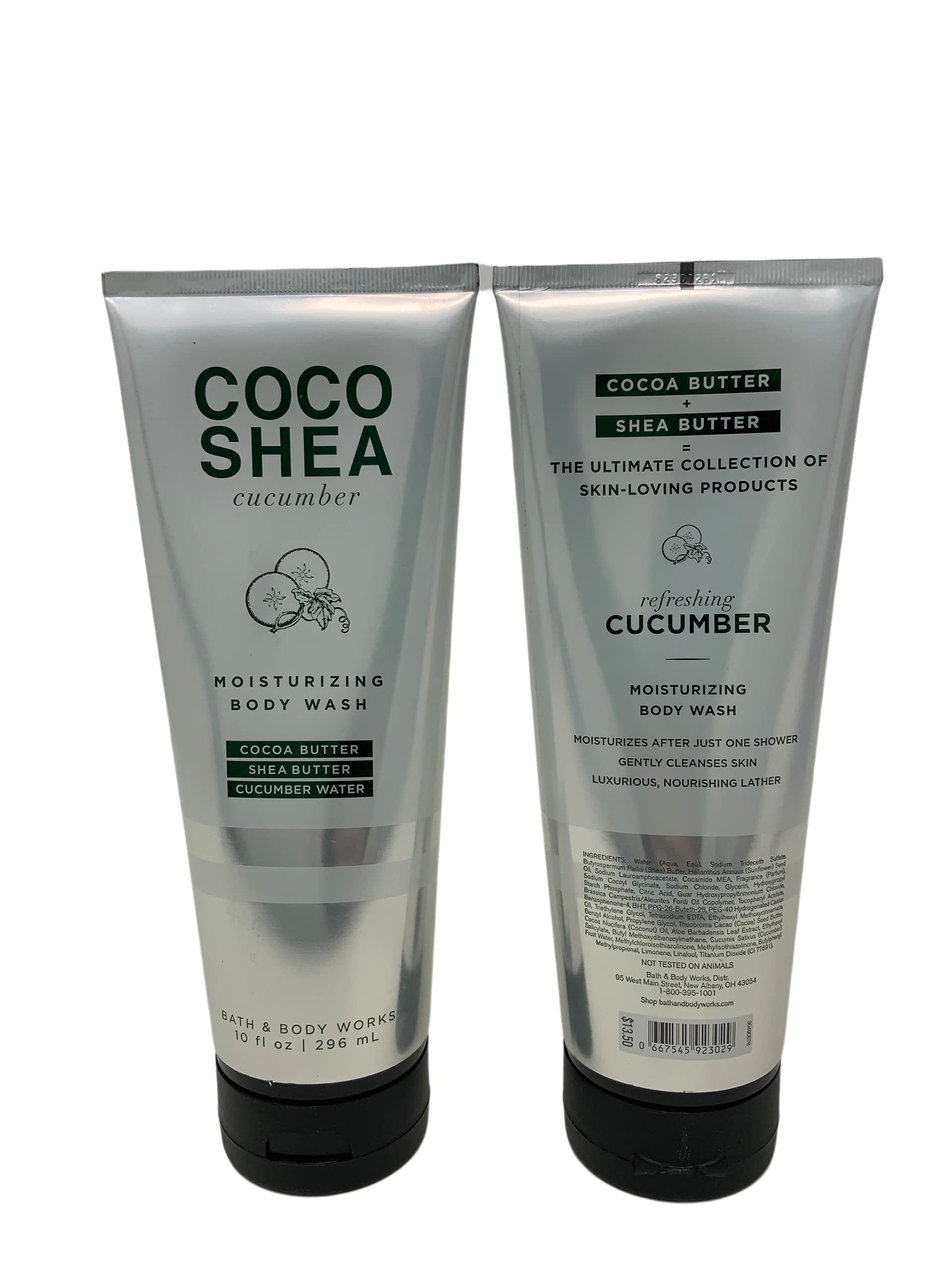 Bath & Body Works Coco Shea Coconut Moisturizing Body Wash - 10 oz Cucumber Scent | Hydrating & Nourishing Shower Gel for Dry Skin | Perfect for Daily Use & Spa Days
