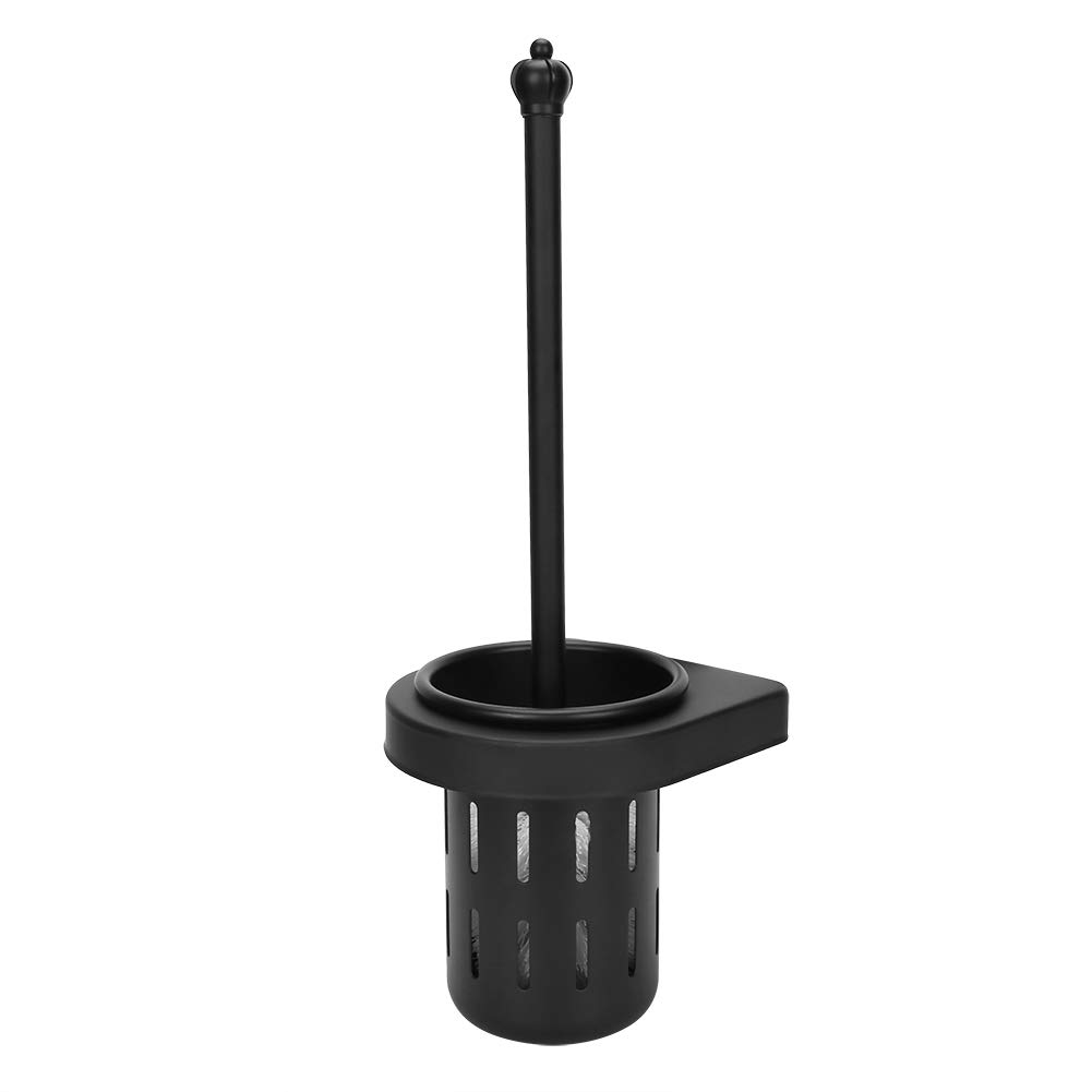 Shanrya Premium Black Aluminum Toilet Brush Set - Space-Saving Bathroom Cleaning Tool for Home Organization & Hygiene | Ideal for Small Bathrooms, Apartments & RVs