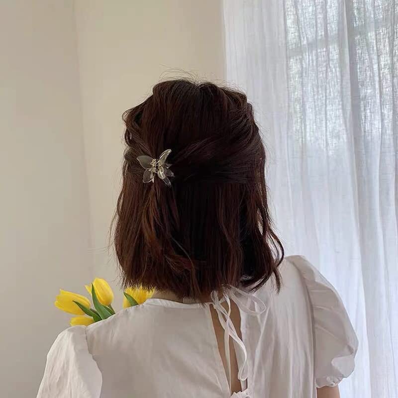 FAMEZA 4-Pack Butterfly Claw Hair Clips for Women & Girls - 2.36 Inch Hair Clips for Thick & Medium Hair - Cute Butterfly Hair Accessories for School, Work, Parties & Everyday Styling