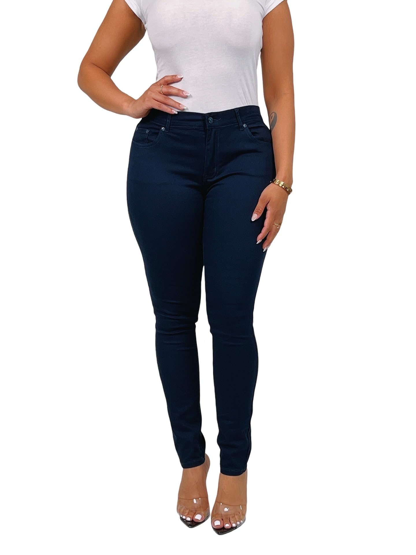 Access Junior Uniform Pants for Women - 5-Pocket Skinny Work Pants with Durable Cotton Spandex Blend - Perfect for School, Office & Professional Workwear