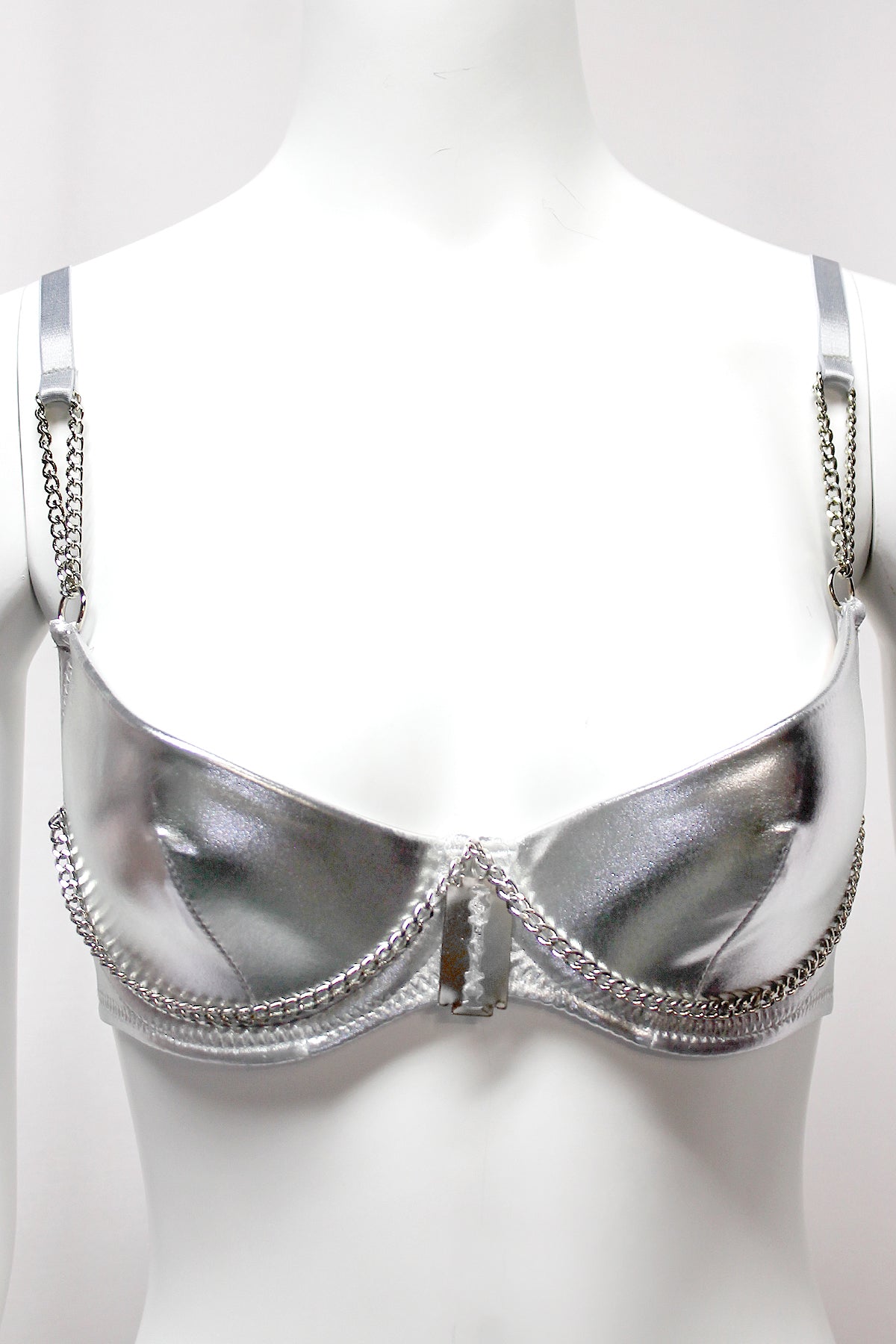 Masochist Molded Underwire Chain Bra - Sexy Lingerie for Women, Gothic Fashion, BDSM & Fetish Wear - Perfect for Roleplay, Boudoir Photos & Special Occasions