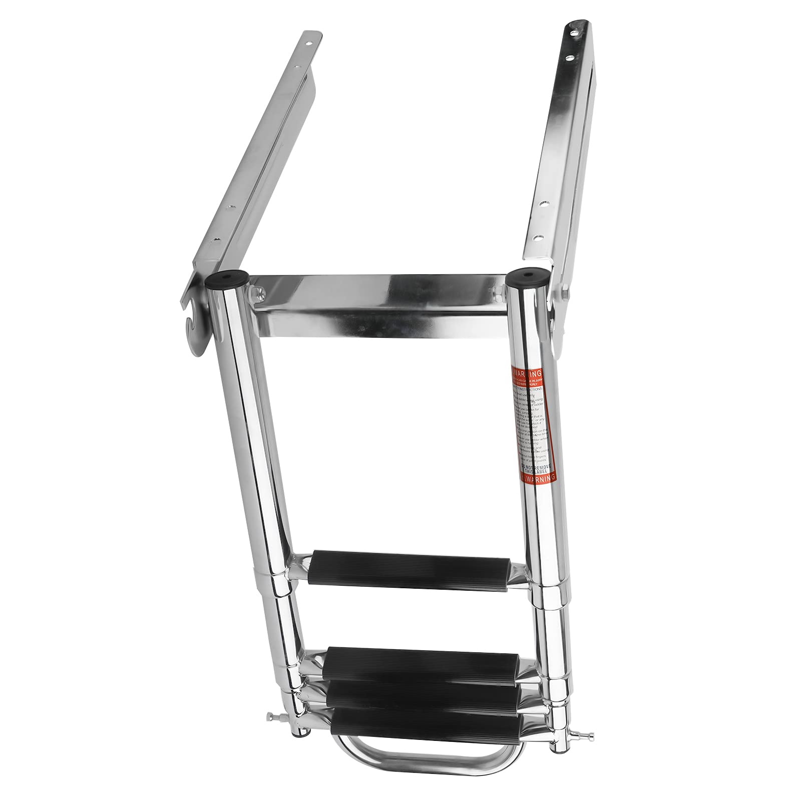 **Amarine Made 4-Step Stainless Steel 316 Boat Ladder – Spring Loaded Sliding Ladder with Carry Handle & Pop-N-Lock for Swim Platform – Perfect for Boating, Fishing & Water Sports**