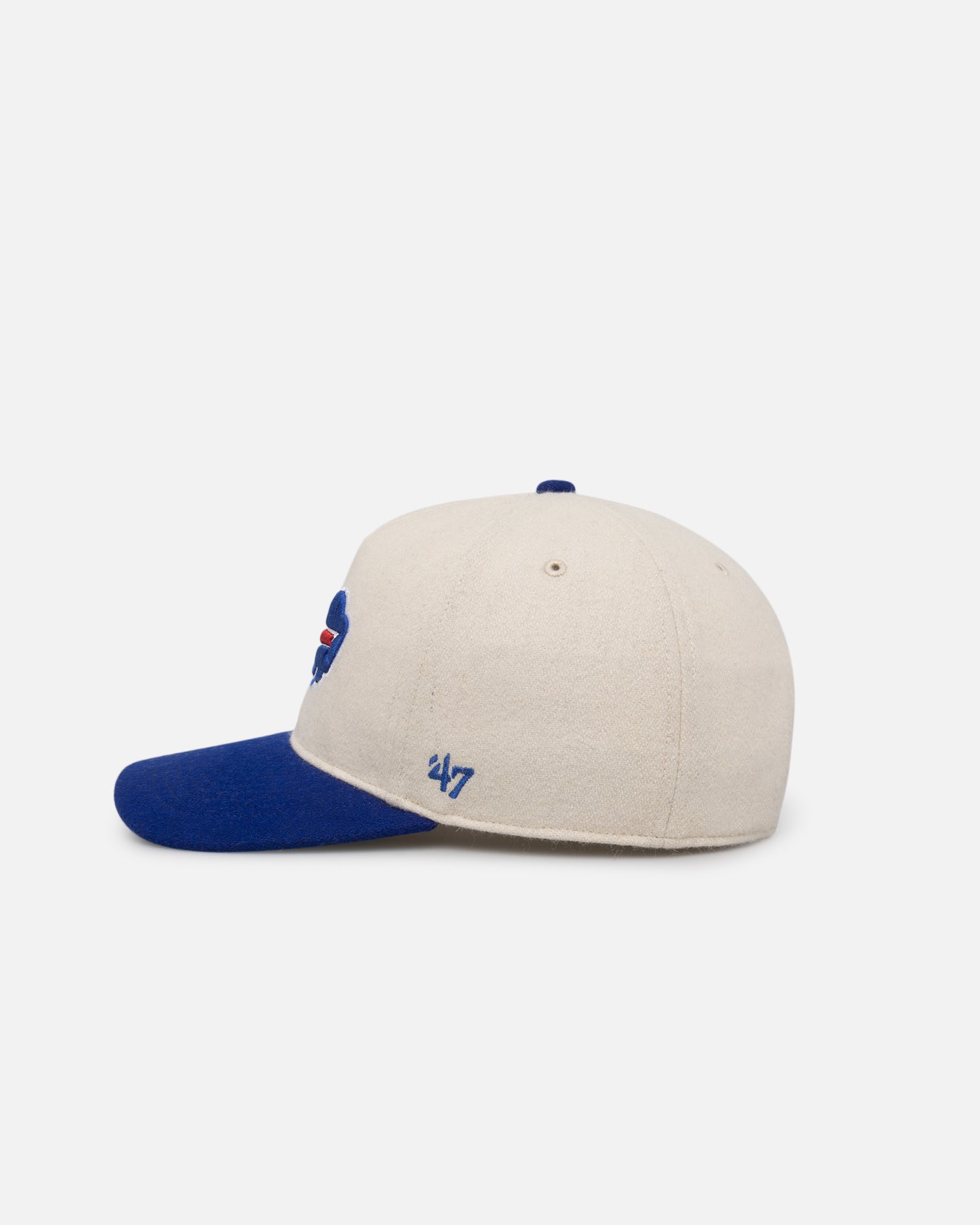 47 Brand Buffalo Bills Legacy Wooly Sure Shot Snapback Hat - Natural/Royal Blue - Official NFL Team Logo - Perfect for Game Day & Casual Wear