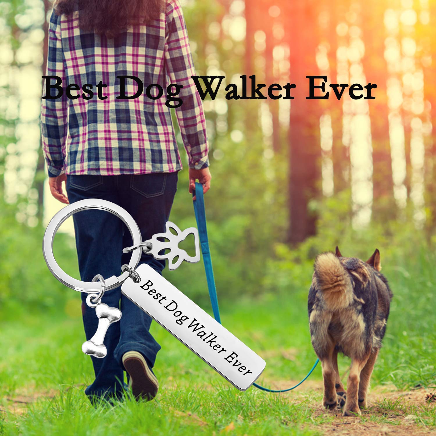 Best Dog Walker Ever Keychain - Personalized Dog Sitter Appreciation Gift for Dog Walking Professionals | Perfect for Thank You Gifts, Farewell Presents & Pet Care Recognition