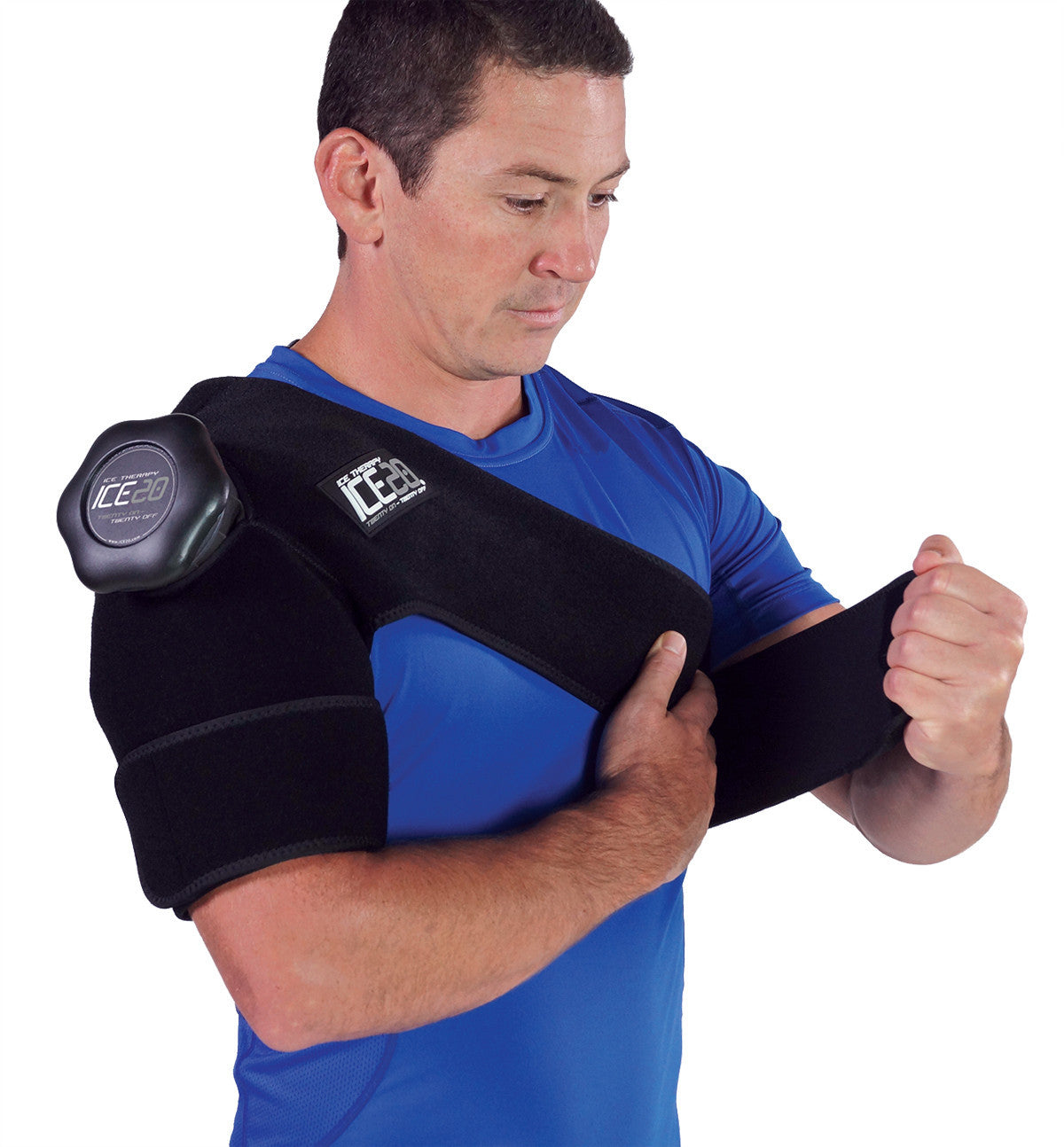 ICE20 Single Shoulder Ice Compression Wrap - Cold Therapy for Shoulder Pain Relief & Injury Recovery - Perfect for Sports, Post-Surgery & Arthritis