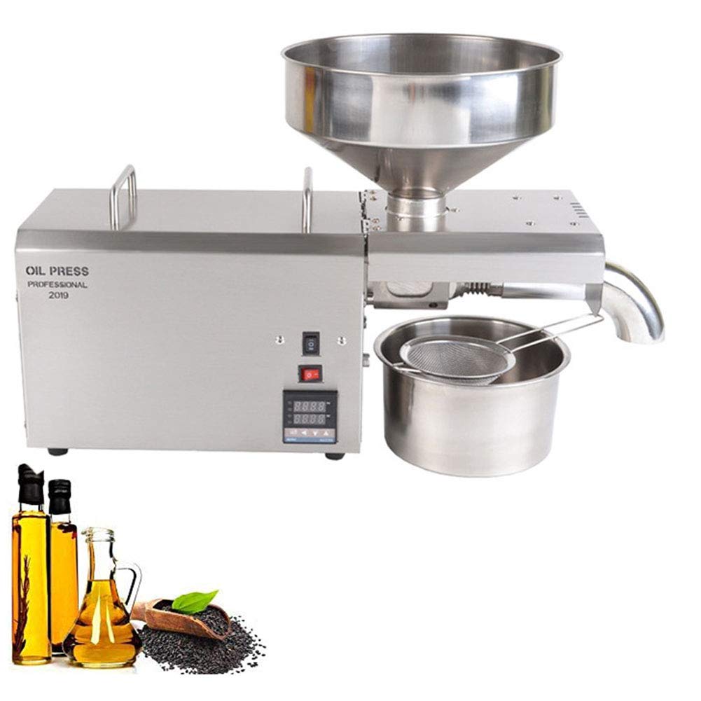 Electric Oil Press Machine 1500W - Cold & Hot Nuts Oil Expeller Extractor with Digital Control, Stainless Steel, 6-10Kg/H for Home & Commercial Use - Perfect for Making Peanut, Almond, Sesame, and Coconut Oils