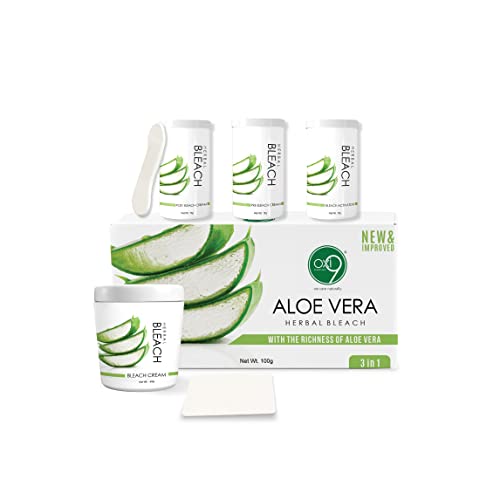 Oxi9 Aloe Vera Bleach Cream - 3 in 1 Skin Brightening Treatment with Natural Aloe Vera Extract | 100gm | Paraben Free, Sulfate Free & Cruelty Free | For Face, Body & Dark Spot Correction