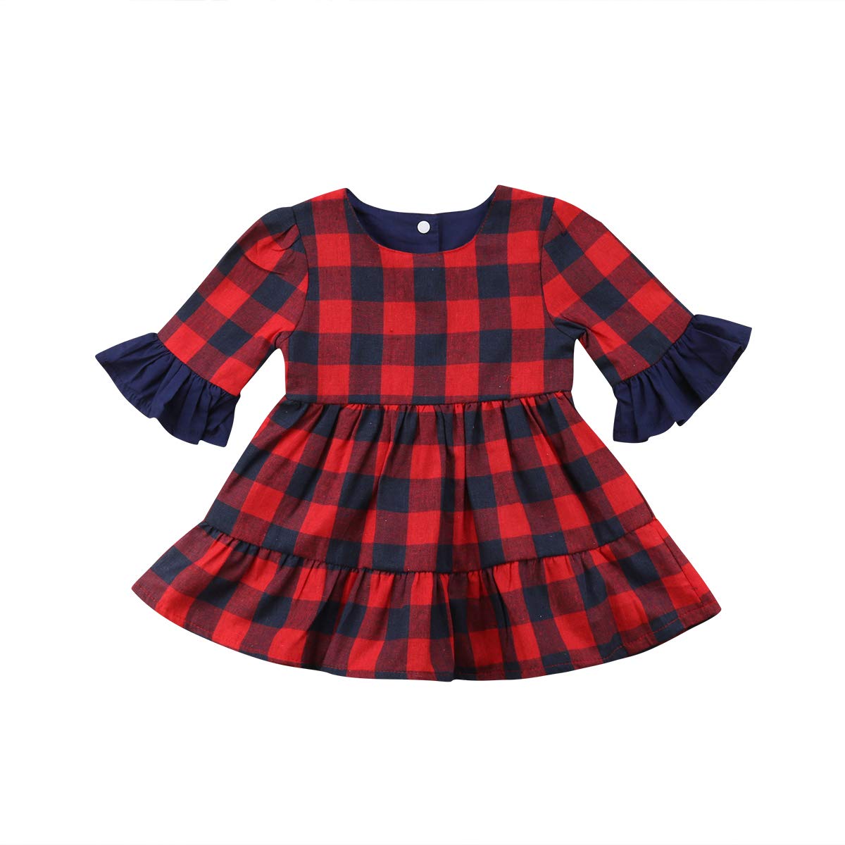 Christmas Toddler Girls Long Sleeve Plaid Princess Party Dress - Cute Holiday Wedding Outfit for Kids | Perfect for Christmas Photos, Birthday Parties & Special Occasions