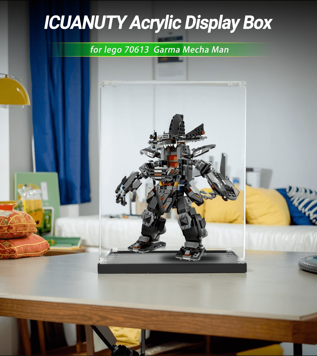 LEGO Ninjago Movie Garma Mecha Man 70613 Display Case - Protective Showcase for Collectible LEGO Sets - Perfect for Home Decor, Office Display & Toy Collection Preservation