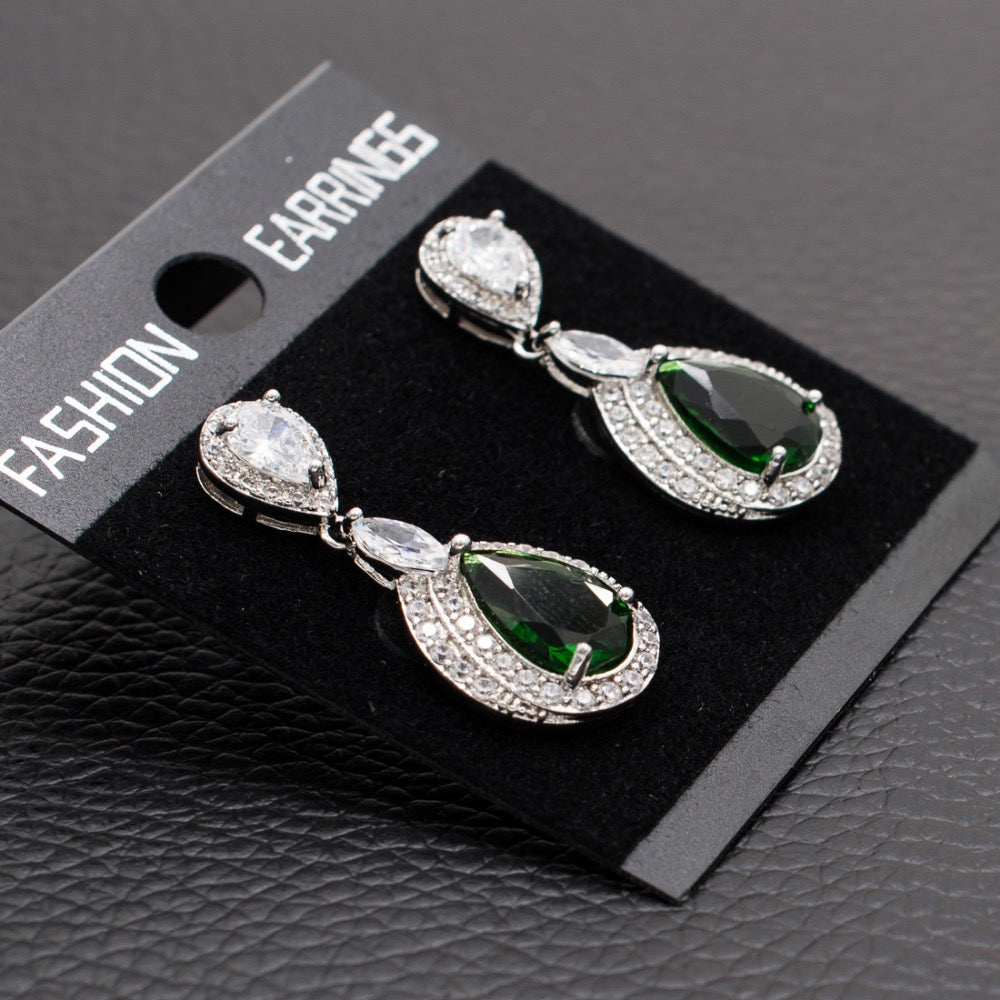 Cubic Zirconia Teardrop Dangle Earrings for Women - Elegant Bridal Wedding Jewelry GT8063 | Perfect for Weddings, Parties & Special Occasions
