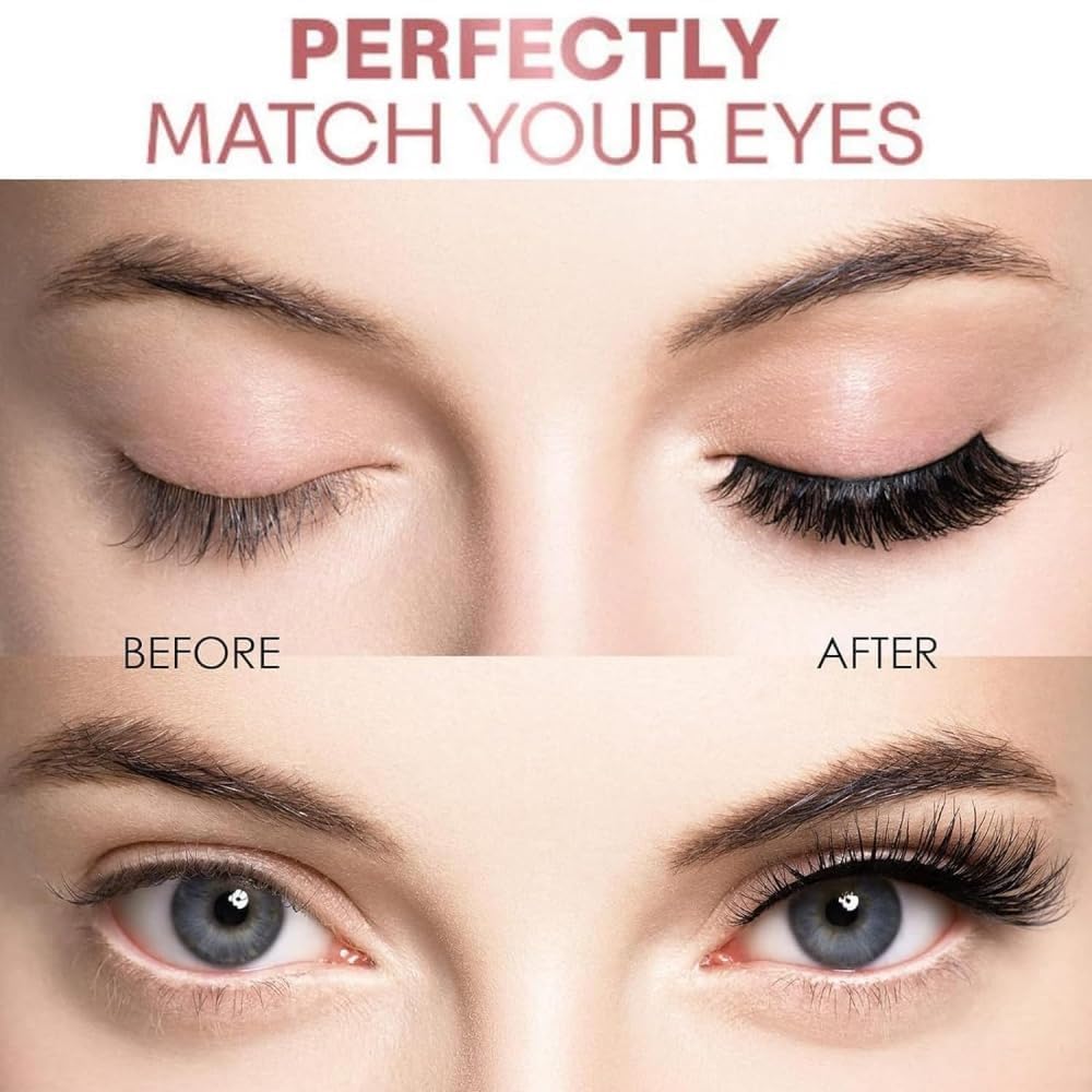 Lumilux Brillash Magnetic Eyelash Kit - Reusable No Glue False Lashes with Applicator - Natural Looking Eyelash Extensions for Daily Wear & Special Occasions
