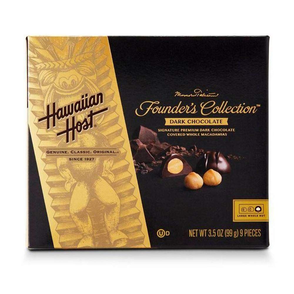 Hawaiian Host Dark Chocolate Covered Macadamia Nuts - 3.5oz Box (Pack of 4) - Premium Hawaiian Gourmet Chocolate Gift for Holidays, Parties & Corporate Events