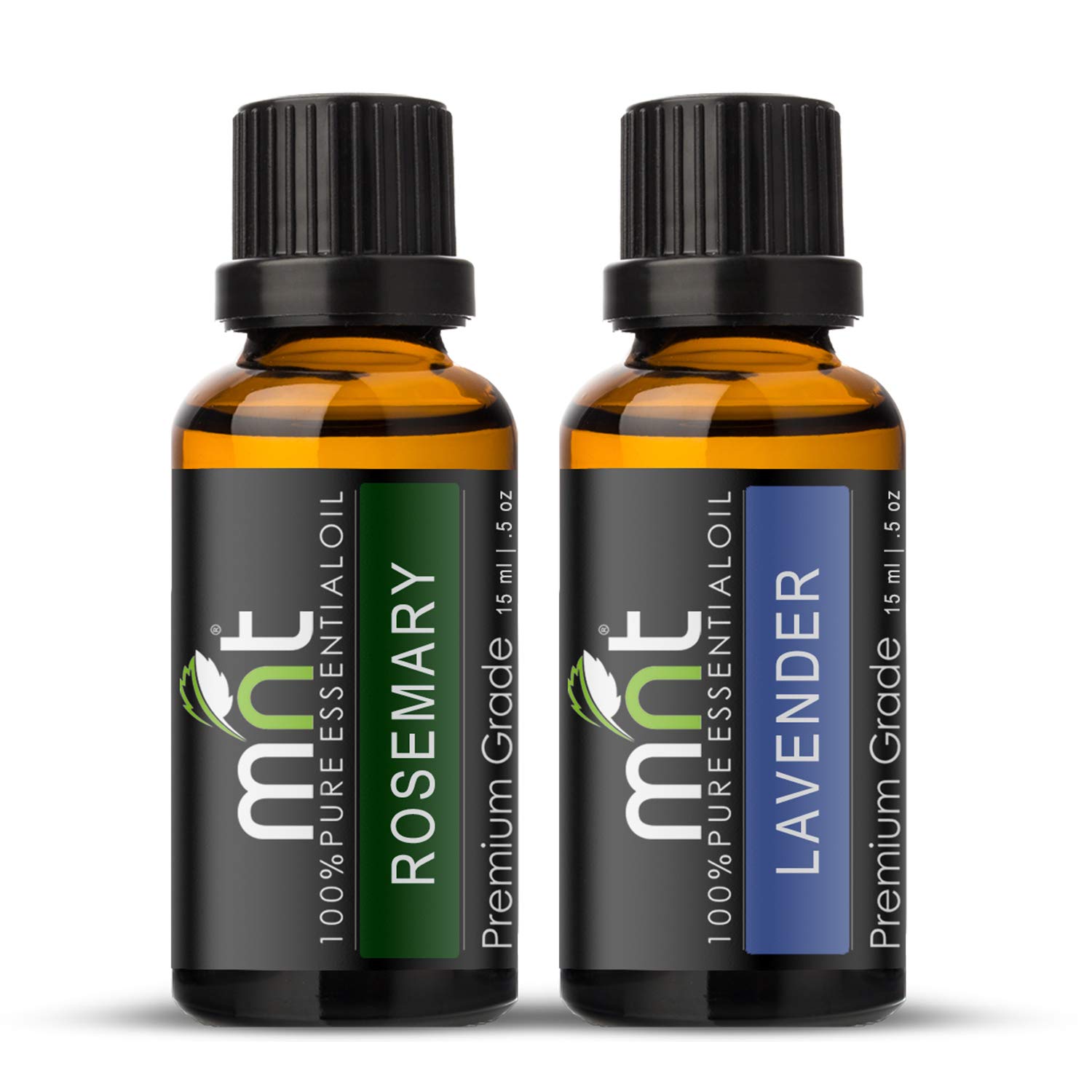 100% Pure Rosemary & Lavender Essential Oil Set - 15ml Each for Skin Care, Hair Growth, Aromatherapy & Relaxation | Perfect for Massage, Diffuser & DIY Beauty Products