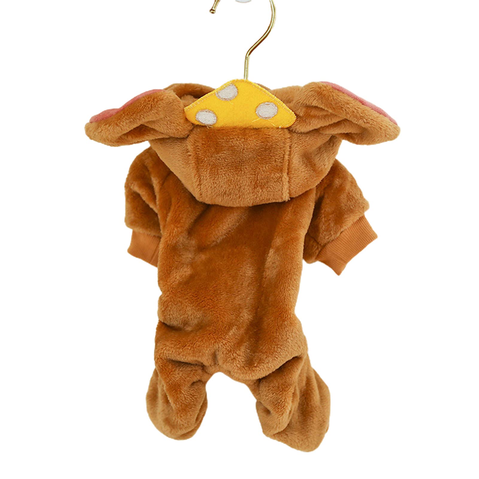 Cartoon Mouse Hooded Thickened Dog Jumpsuit - Warm Four-Legged Pet Costume for Autumn & Winter | Perfect for Small to Medium Dogs Outdoor Walking & Indoor Play