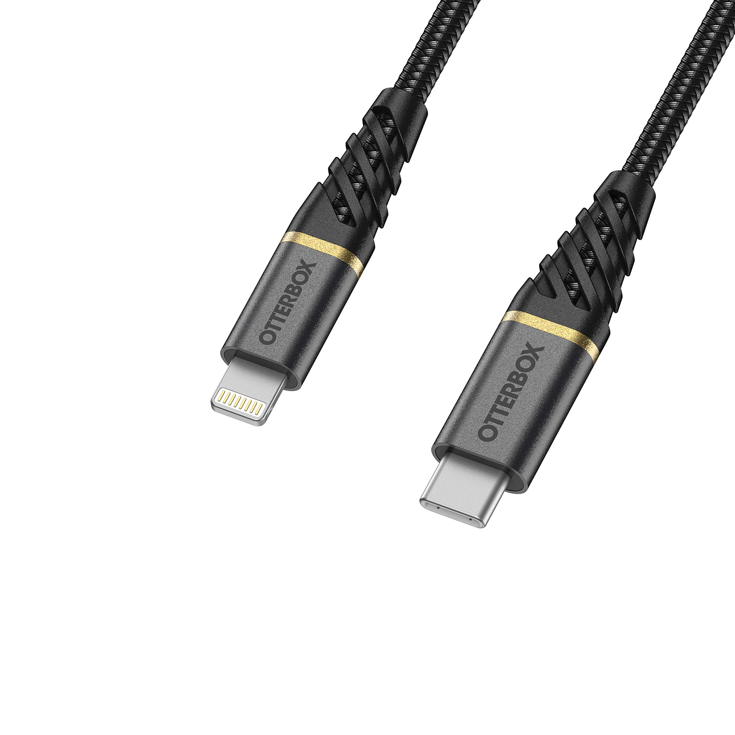 OtterBox USB-C to Lightning Cable 1M (3.3ft) - Fast Charging & Sync, Durable Nylon Braided, MFi Certified - Perfect for iPhone, iPad, Car & Home Charging - Glamour Black