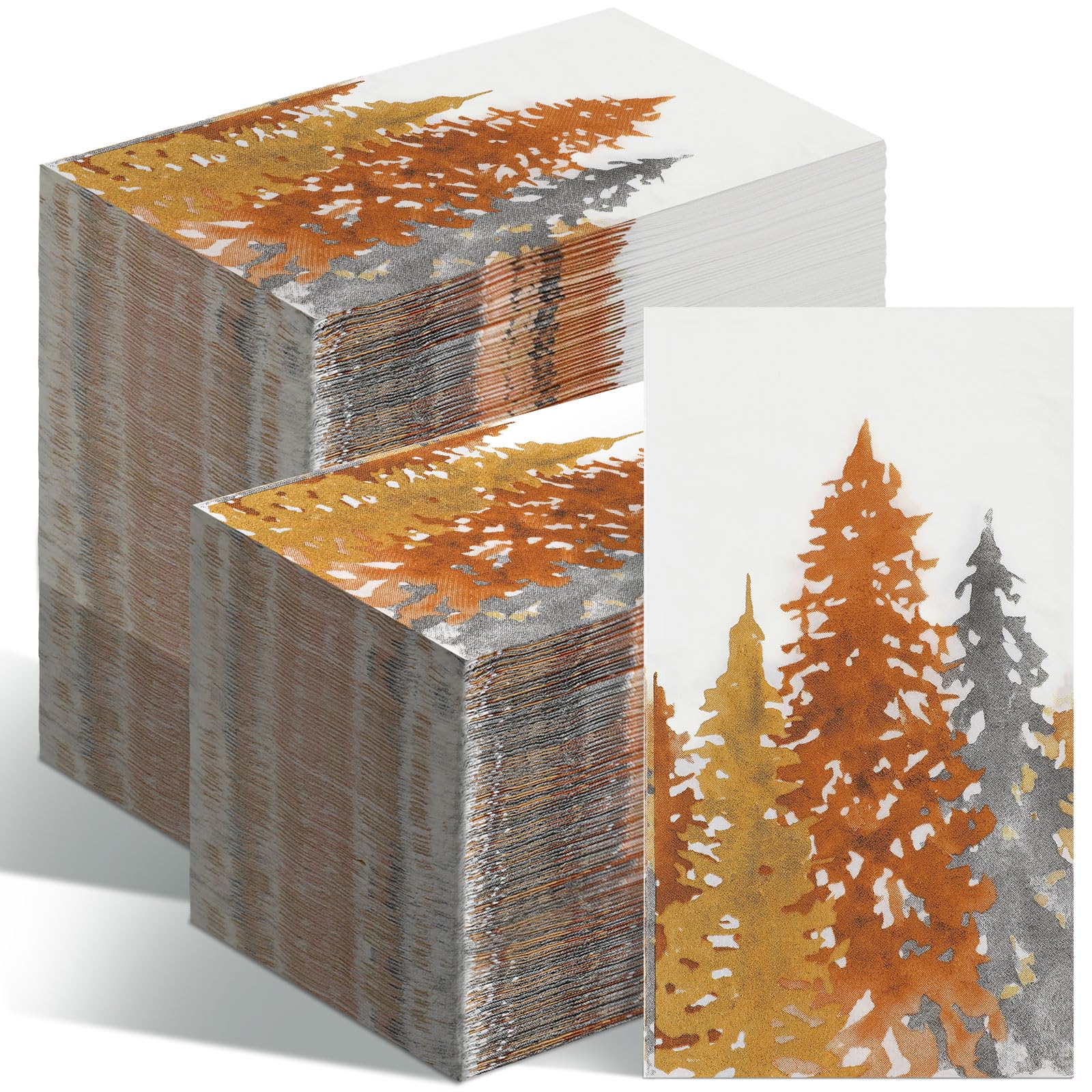 Seajan 200-Pack Premium Disposable Paper Guest Napkins & Hand Towels - Soft Fall Tree Design for Bathroom, Wedding, Party & Home Decor - Eco-Friendly Paper Napkins for Elegant Dining & Hospitality Use