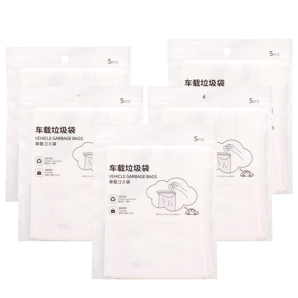Zetiling 30Pcs Waterproof Leakproof Disposable Car Trash Bags - PVC Auto Garbage Can for Car, Home & Office - Perfect for Road Trips, Commuting and Keeping Vehicles Clean
