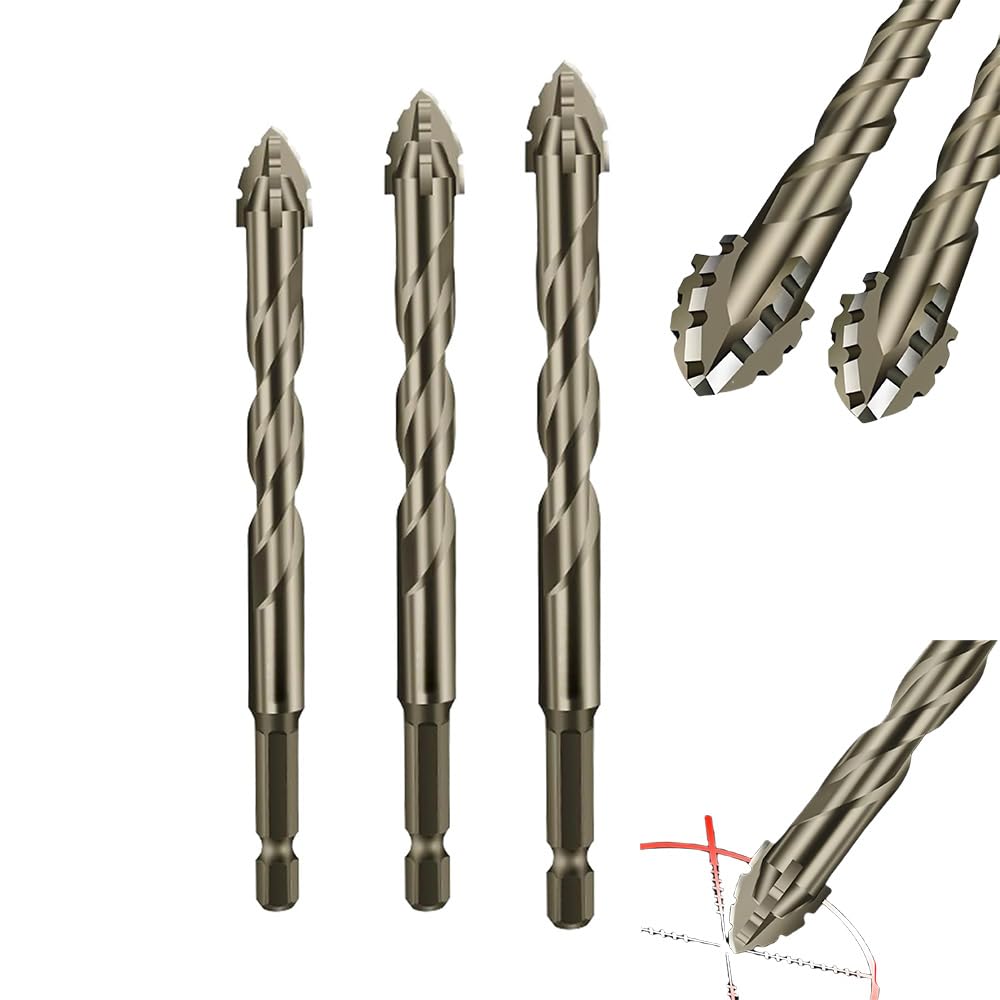 4-Flute Sawtooth Eccentric Drill Bit Set - 4-Edged Serrated Drill for Wood & Metal (6mm/8mm/10mm) | High Efficiency Multi-Purpose Drill & Tap Kit | Perfect for DIY Projects, Woodworking, Metal Fabrication & Home Repairs