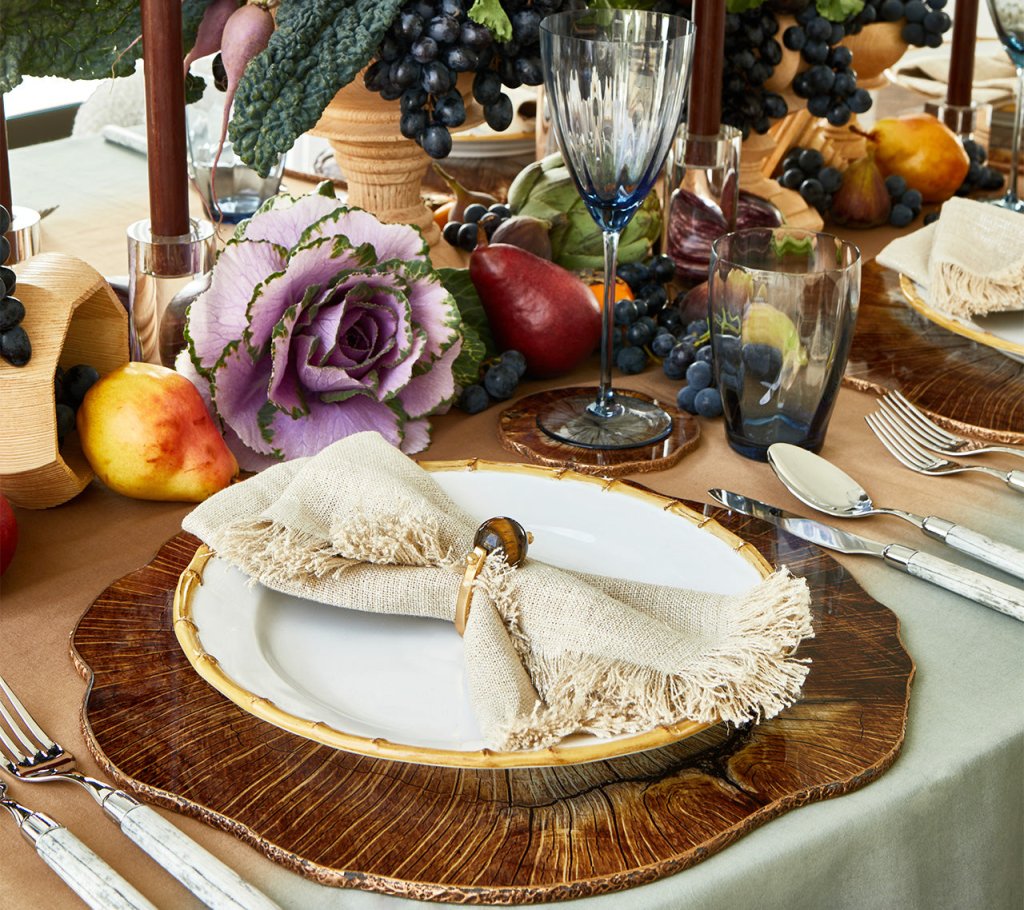 Premium Brown Cedar Wood Placemats Set of 4 - Natural Rustic Table Mats for Dining, Kitchen, and Home Decor