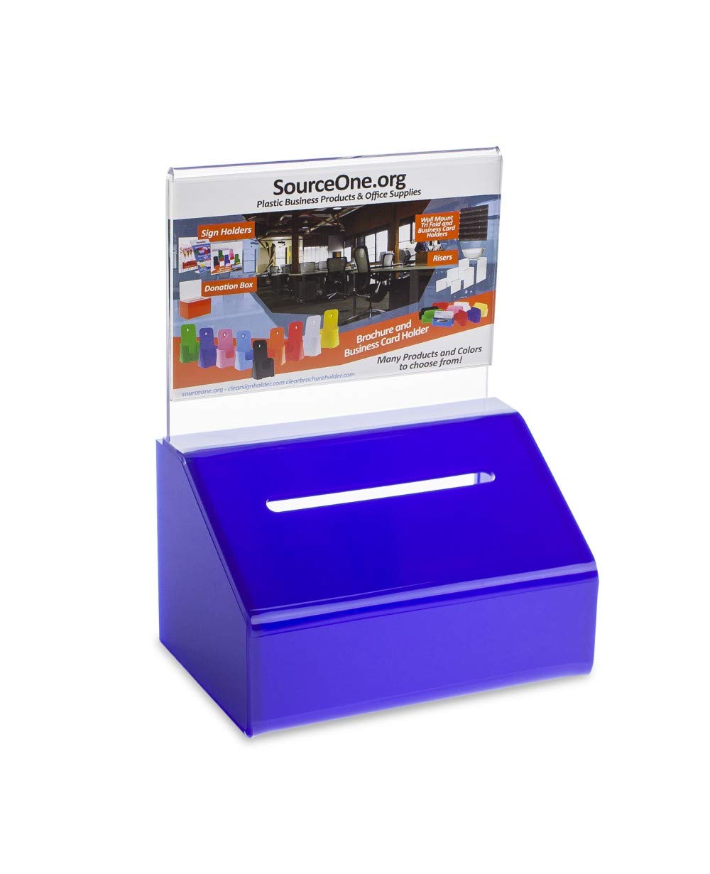 Durable Acrylic Donation Box with Lock & Sign Holder - Secure Ballot Box for Fundraising, Voting & Events | SOURCEONE.ORG