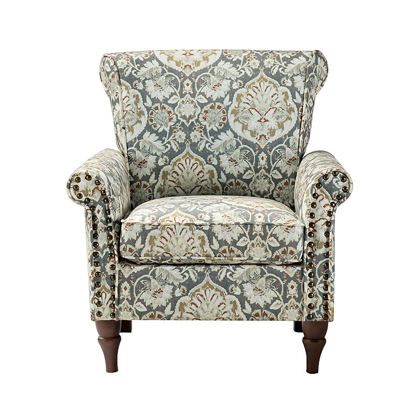 Artemisa Modern Floral Pattern Upholstered Armchair - Comfortable Living Room Accent Chair for Home Office & Lounge Decor