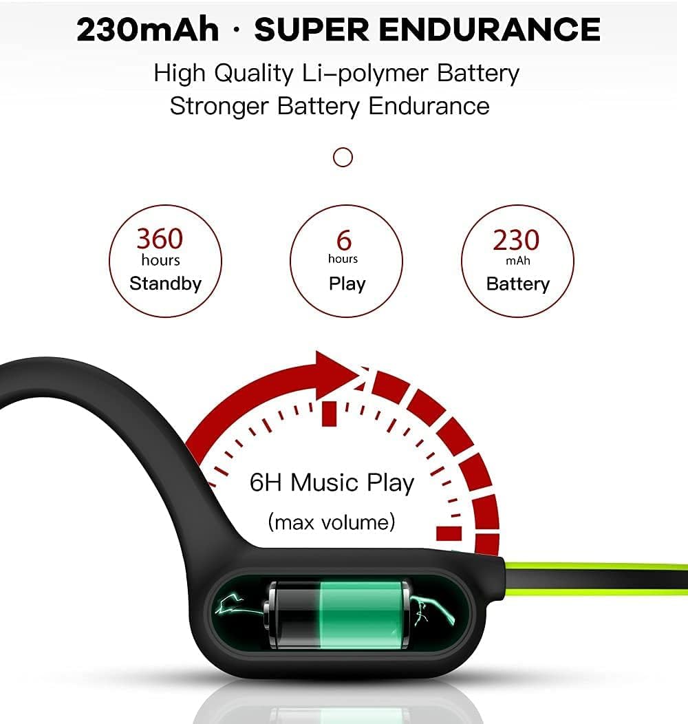 Bluetooth Bone Conduction Headphones with Noise-Canceling MIC, IPX7 Waterproof Wireless Open-Ear Headphones for Running, Cycling, Workout - 10H Playtime, Lightweight Comfortable Sport Headset (Grey) | Perfect for Outdoor Activities, Gym Training & Daily Commute