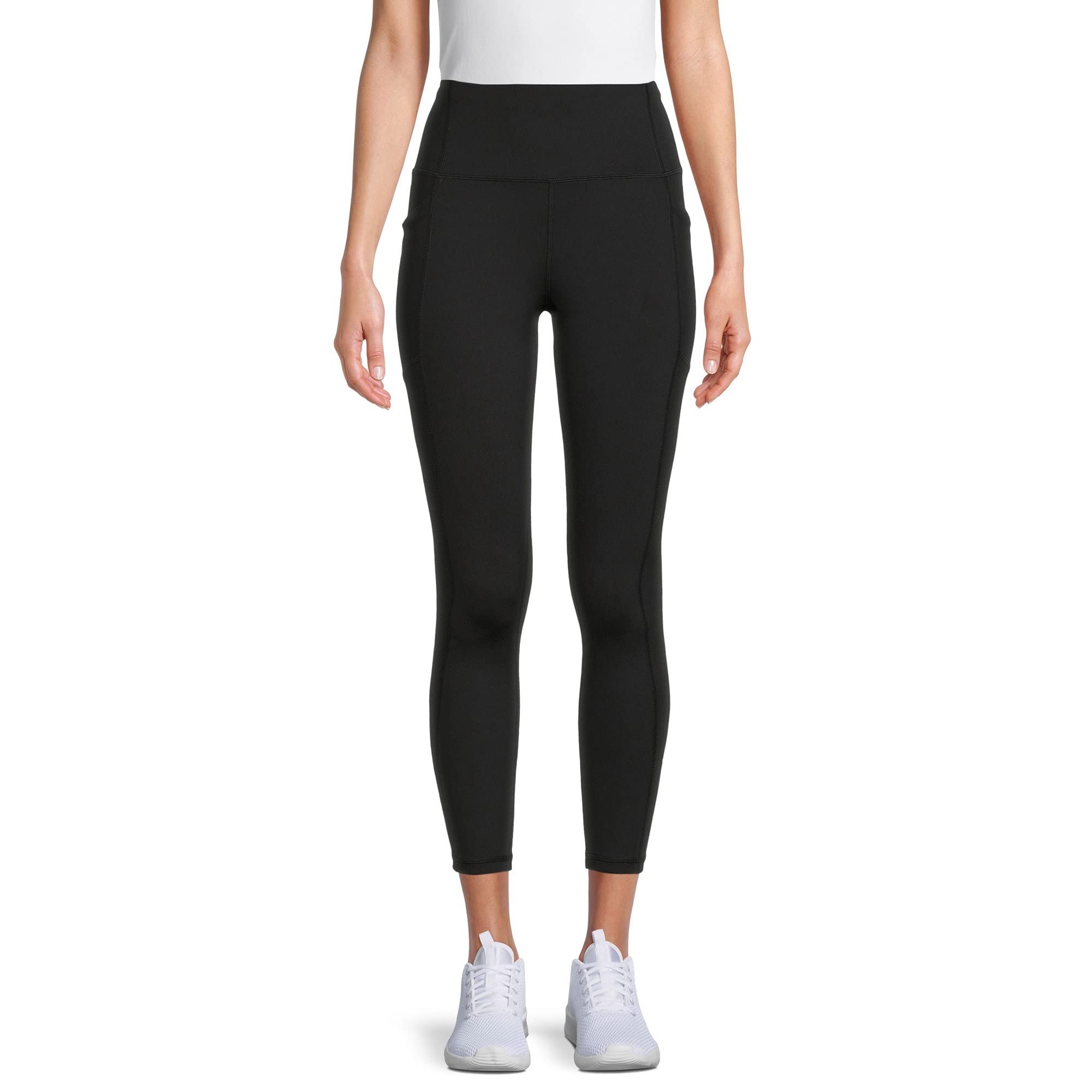 Avia Women's High-Waisted Workout Leggings with Side Pockets - Yoga, Running & Gym Athletic Wear - Moisture-Wicking Stretchy Fitness Pants for Women