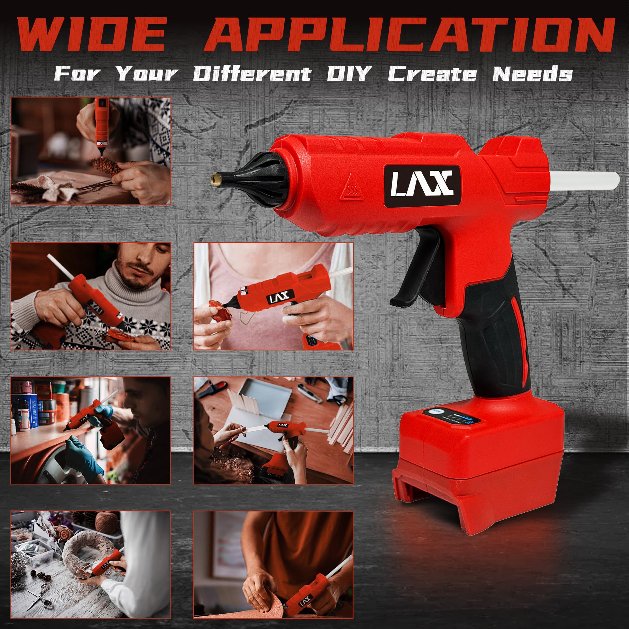 Milwaukee M18 Cordless Glue Gun - 100W Fast Heating Hot Glue Gun with 20 Glue Sticks for DIY Crafts, Home Repairs, Woodworking & Quick Fixes | Compatible with M18 Battery (Battery Not Included)