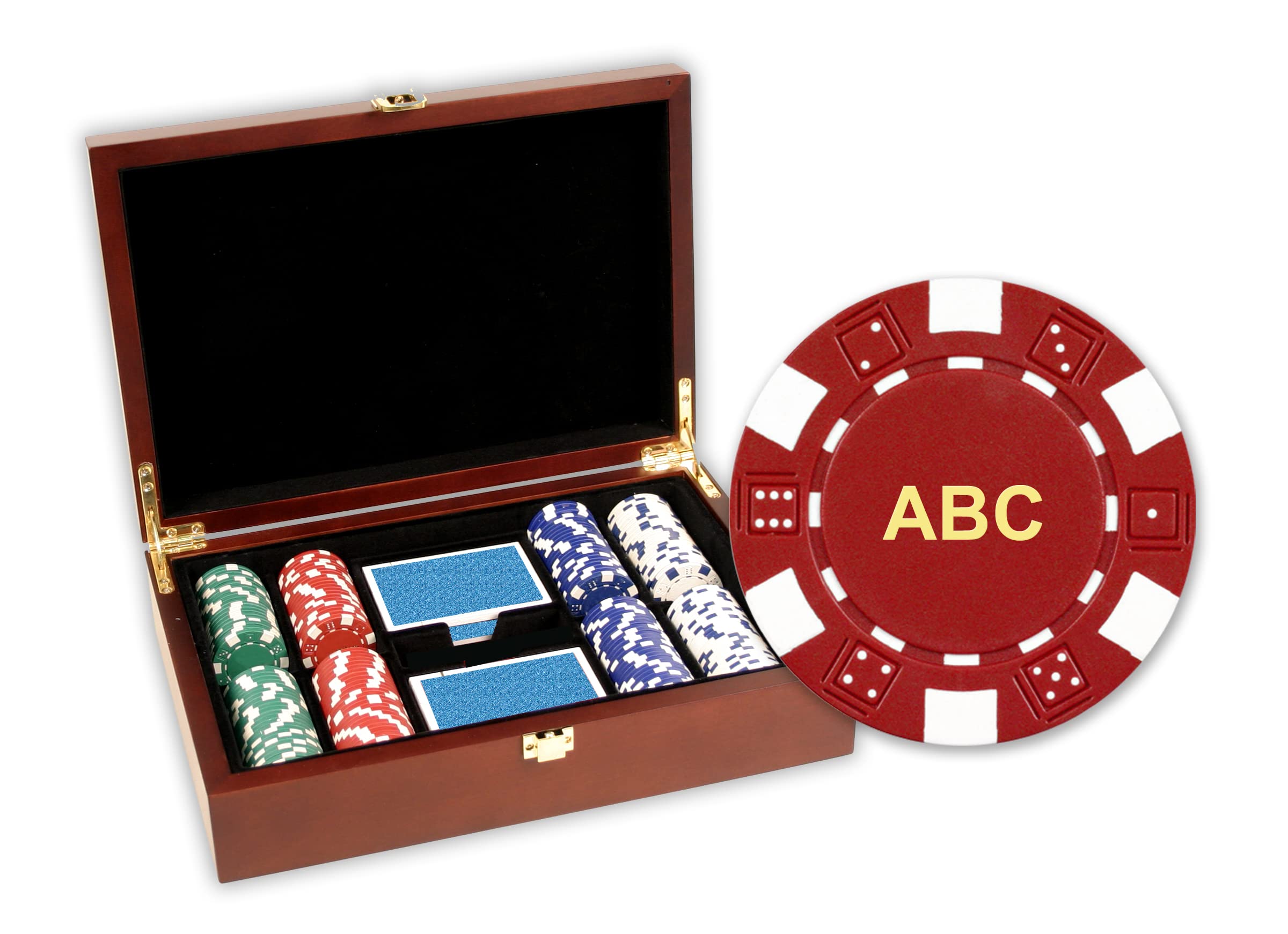 DA VINCI 200 Custom Poker Chips Set with Wooden Case & Playing Cards - Premium 11.5g Casino Style Chips for Poker Nights, Home Games, and Casino Themed Parties - Perfect for Texas Hold'em, Blackjack, and Gambling Game Nights