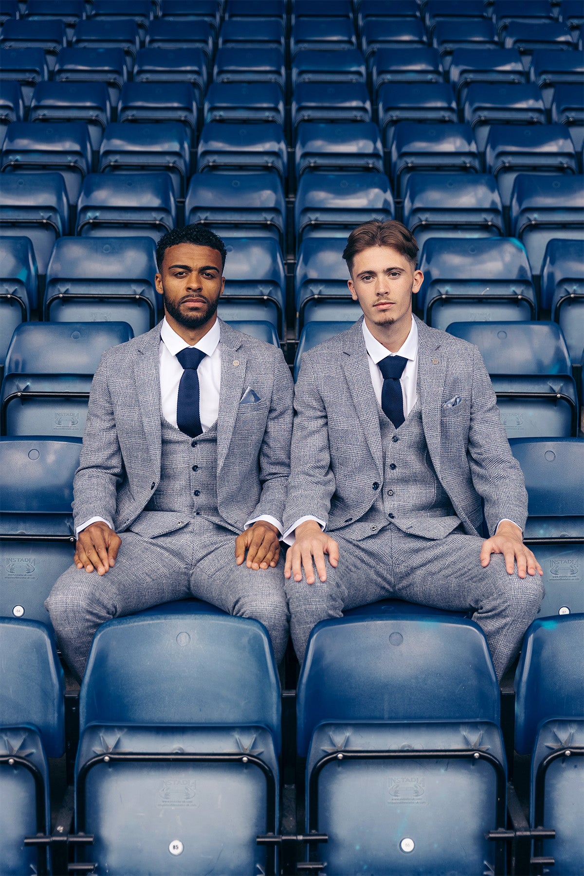 Official West Bromwich Albion F.C. Club Suit | KRIS Sky Blue Tweed Suit for Men - Perfect for Match Days, Weddings & Formal Events
