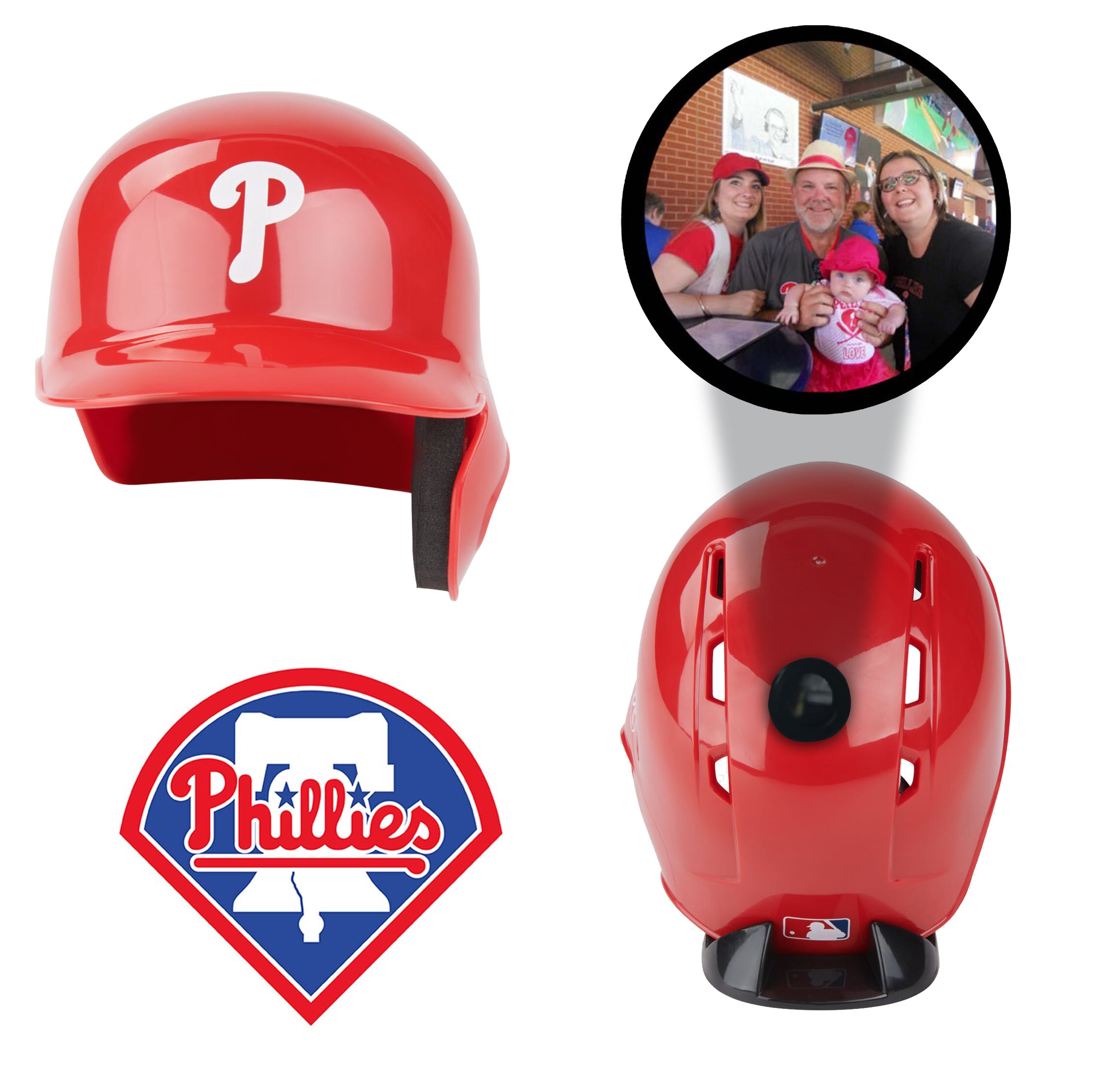 Philadelphia Phillies MLB Mini Batting Helmet - Authentic Collectible Baseball Memorabilia for Fans, Display & Sports Decor | Perfect for Game Room, Man Cave, or Gift for Baseball Lovers