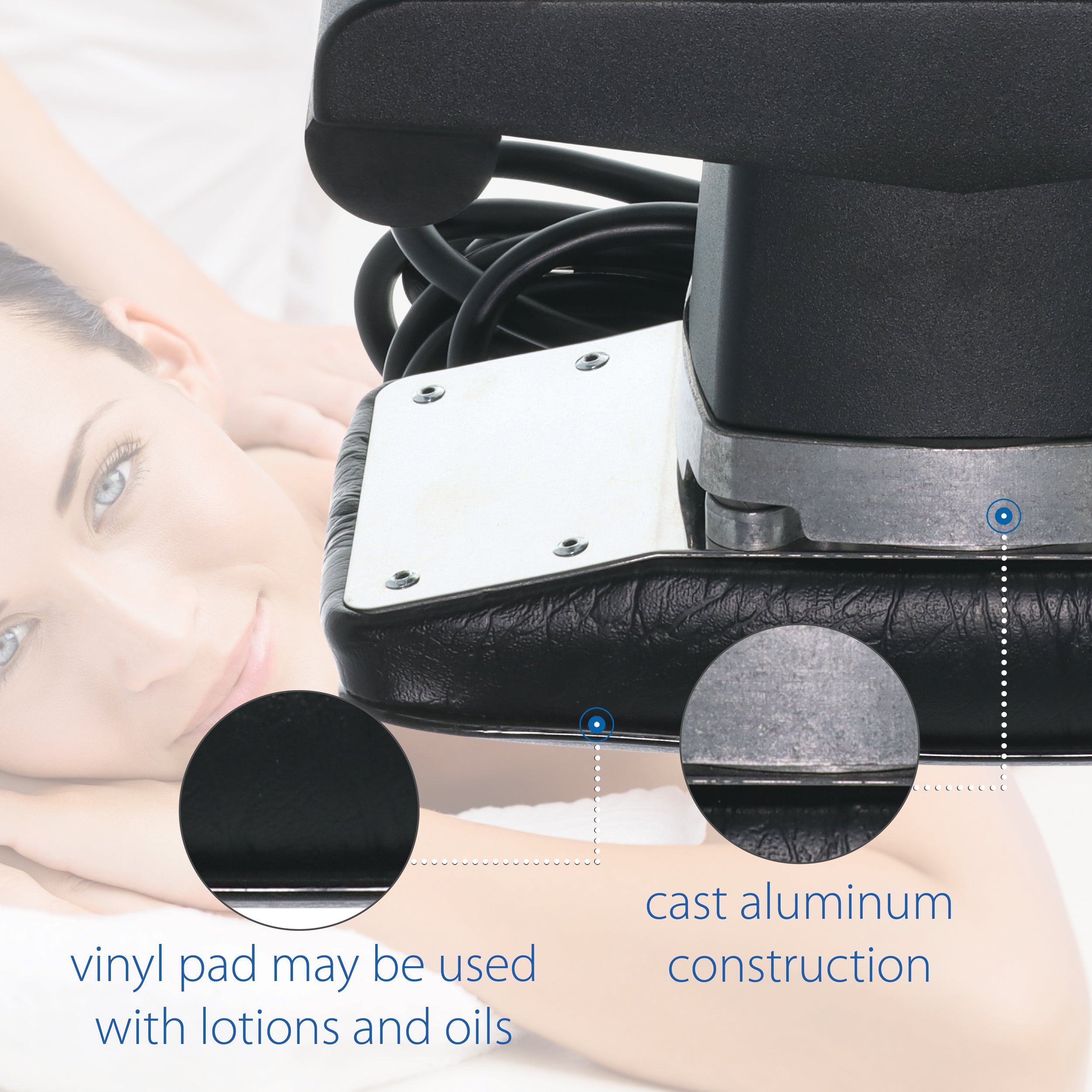 Jeanie Rub Massager with Fleece Pad Cover - Electric Massage Therapy for Back, Neck & Shoulder Pain Relief - Perfect for Home, Office & Travel Use