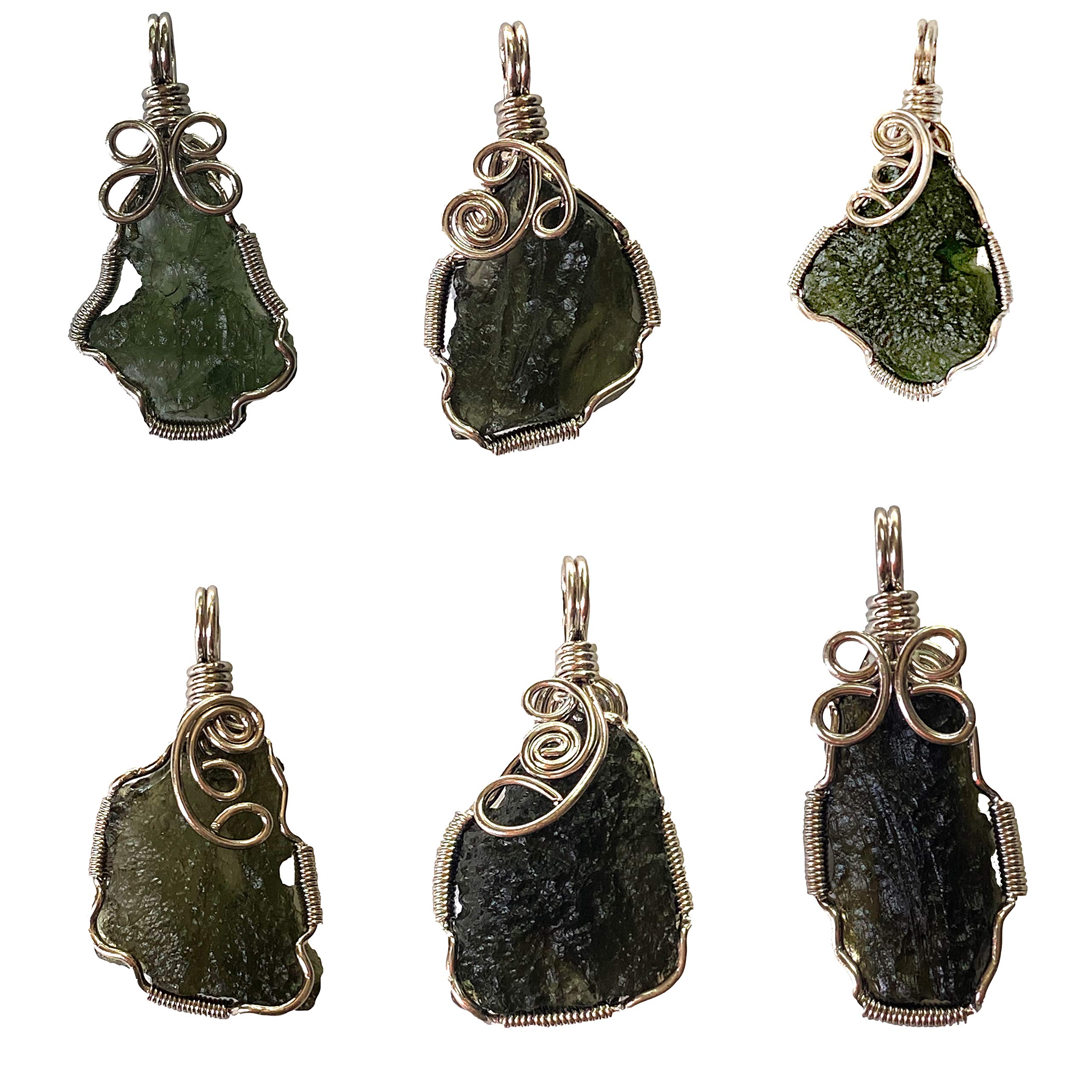Wire Wrapped Moldavite Pendant Necklace | 25-30mm Small Green Gemstone Jewelry for Women | Spiritual Healing, Meditation & Energy Protection