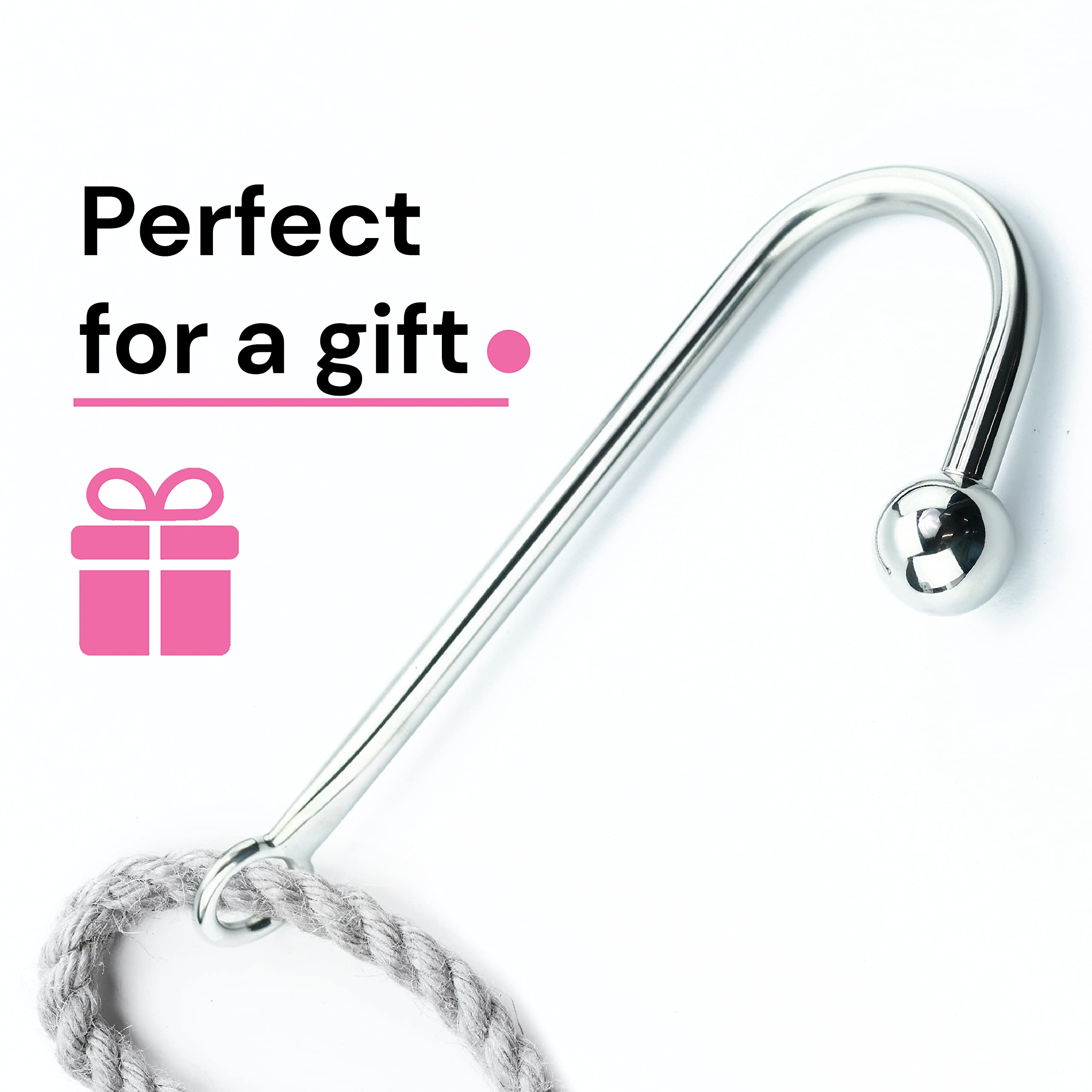 FOPS Crochet Anal Hook - 3cm Diameter, 24.5cm Length - Metal BDSM Bondage Sex Toy for Beginners (Men & Women) - Perfect for Couples Play, Adult Games, and Sensual Exploration
