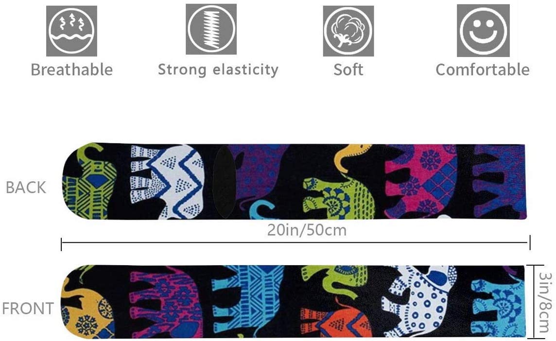 Black Elephants Compression Socks for Men & Women - Crazy Patterned Fun Long Cotton Socks Over The Calf - Perfect for Running, Travel & Work