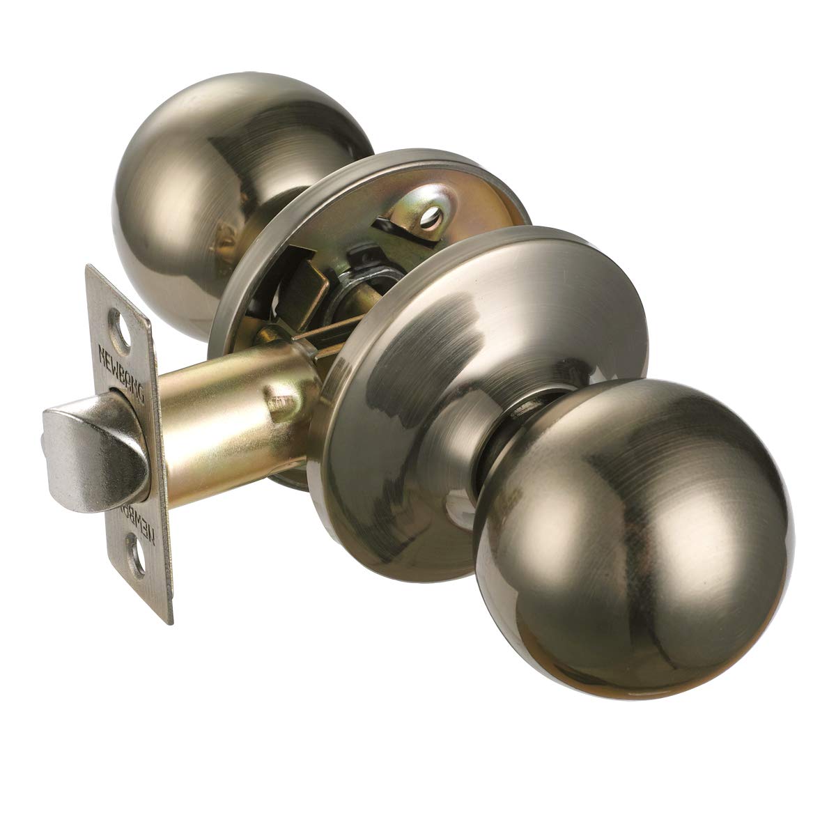 Contemporary Passage Lever Door Handle Set - Non-Locking Reversible for Left/Right Hand Doors - 4 Pack (Hallway, Closet, Bedroom, Office) - 5763-AB-SET