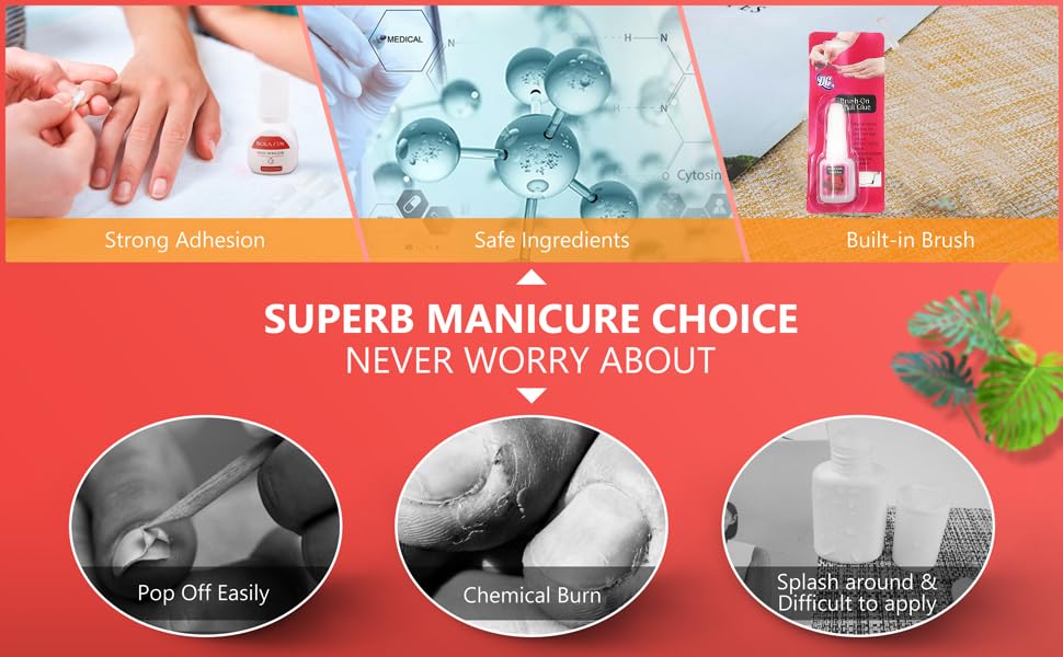 Professional SUSVIJ Nail Glue for Artificial & Acrylic Nails - Waterproof, Long-Lasting Adhesive for Nail Art (Big Size) - Perfect for Salon, Home Manicures & Nail Extensions