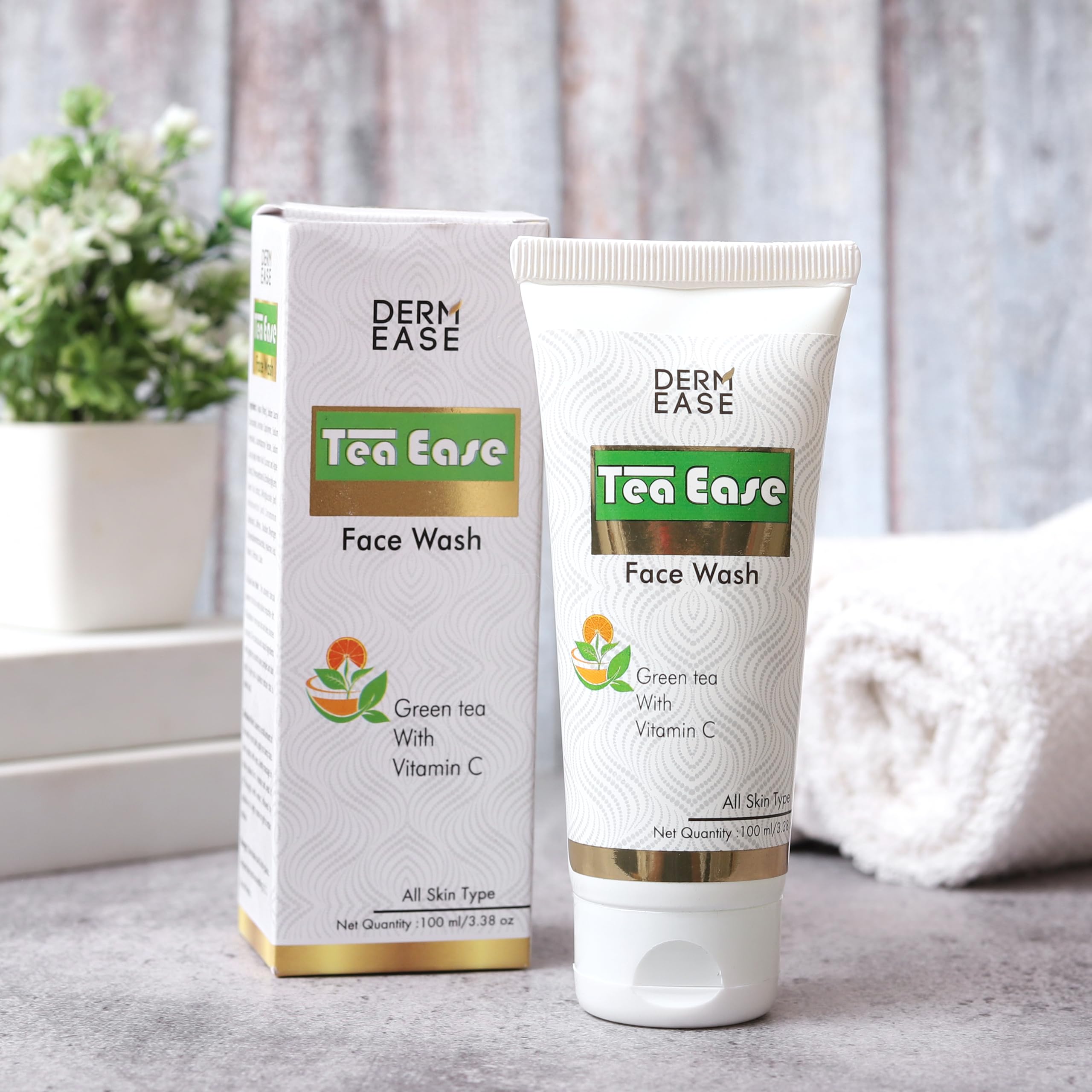 Derm Ease Tea Ease Face Wash - Gentle Cleanser for Acne & Sensitive Skin | Daily Skincare Routine for Clear & Glowing Complexion | Perfect for Morning & Night Use