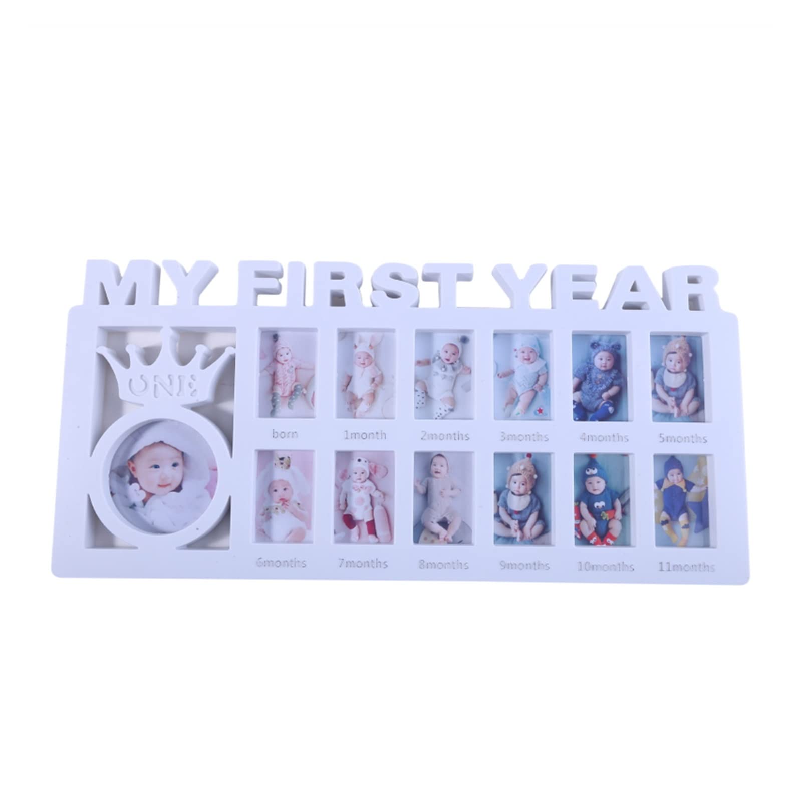 Gold Baby Growth Photo Frame - 1 Year Old Milestone Keepsake, School Time Children's Growth Record Album, Certificate Display Picture Frame for Desk - Perfect for Nursery Decor, Birthday Gifts & Memory Preservation