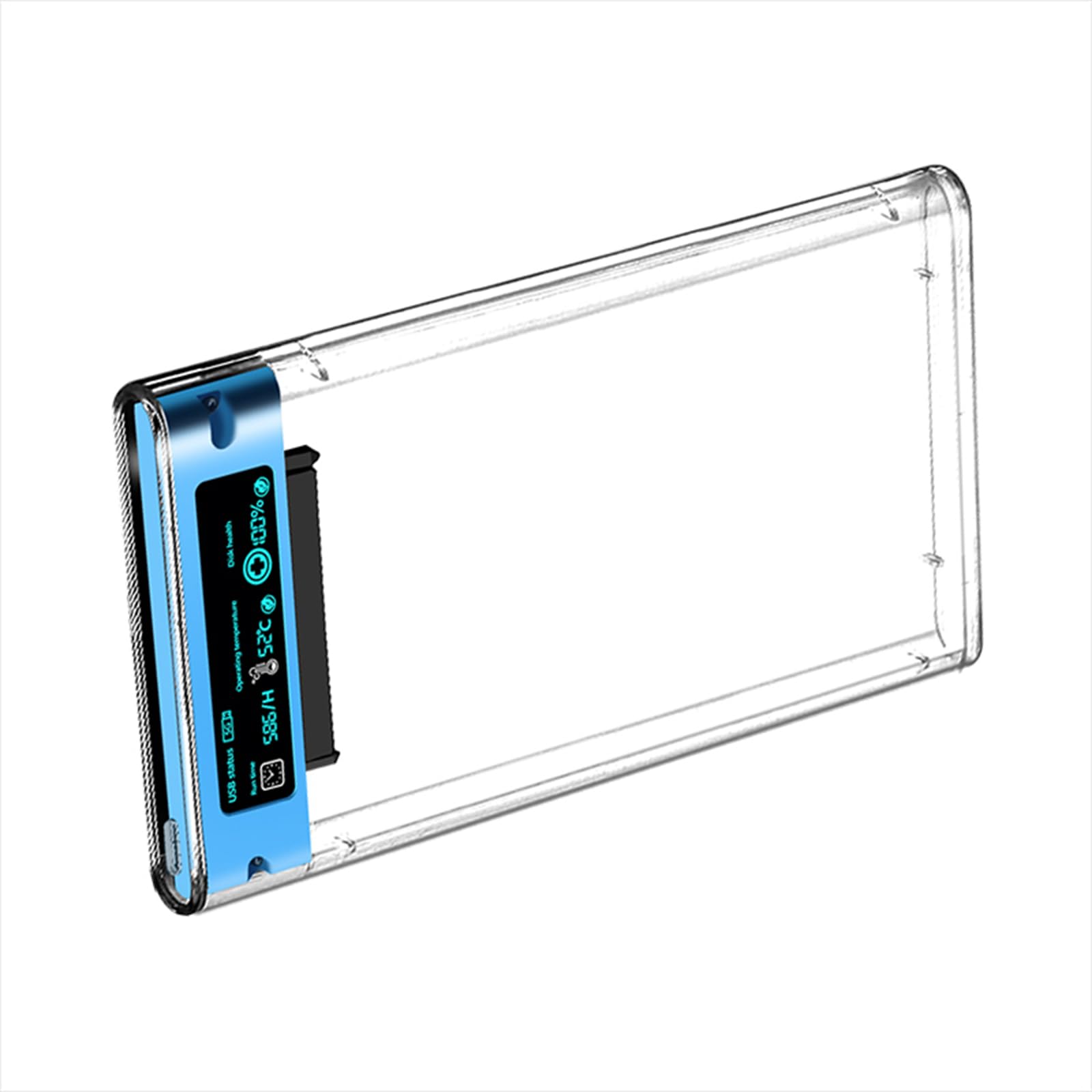 JSZDFSV 2.5 Inch USB 3.0 Hard Drive Enclosure - Transparent SSD Case for Laptop & Computer Storage - ABS Plastic External HDD Housing for Data Backup & File Transfer
