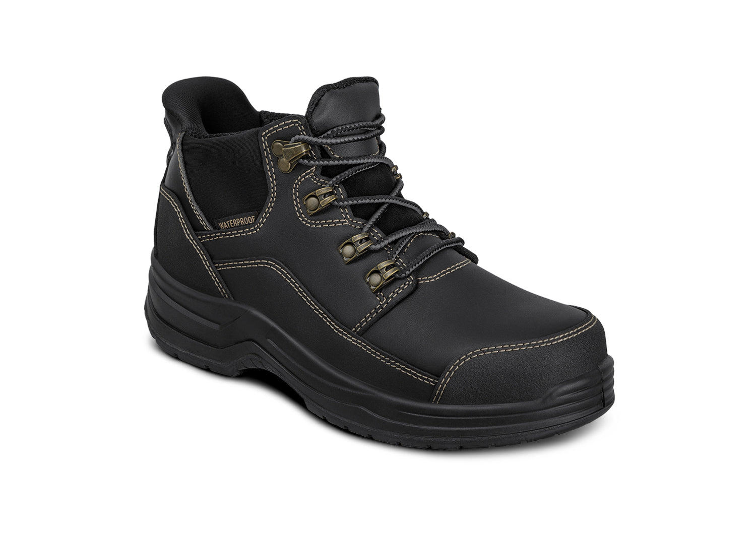 Slip-Resistant Black Quartz Hands-Free Work Boots for Men - Comfortable Safety Shoes for Construction, Warehouse & Outdoor Work