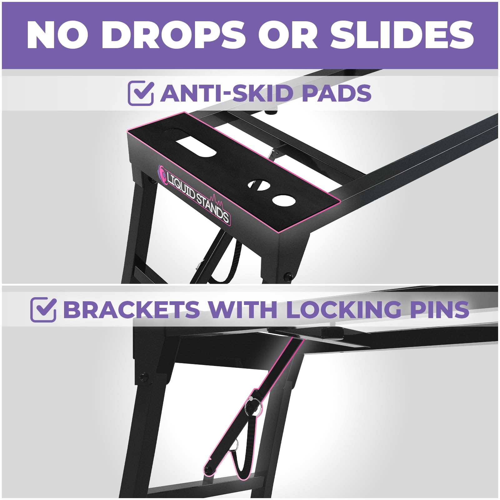 Collapsible Piano Keyboard Stand - Adjustable & Portable Heavy Duty Music Stand for Kids & Adults - Fits 54-88 Key Digital Pianos - Sturdy Keyboard Table for Home, Studio & Live Performances