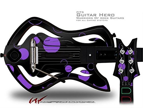 Warriors of Rock Guitar Hero Decal Skin - Black with Purple Dots Design | Protective Vinyl Sticker for Guitar (Guitar Not Included) | Perfect for Gaming, Collectors & Customization