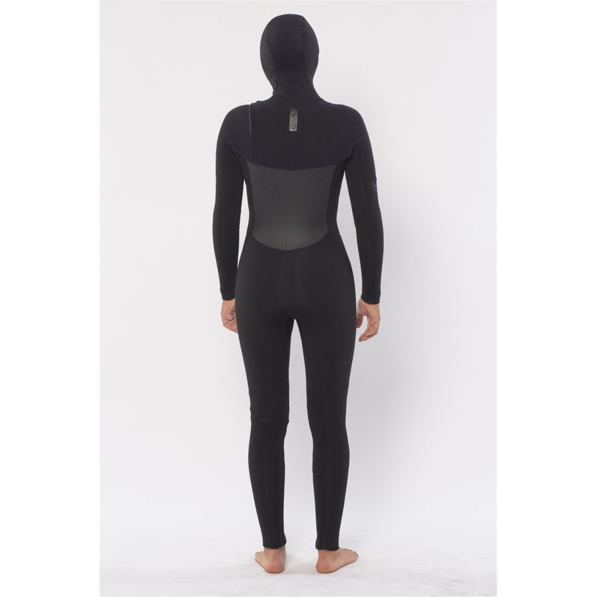 5/4mm SisstrEvolution 7 Seas Hood Chest Zip Full Wetsuit - Solid Black SBK - Perfect for Surfing, Diving & Cold Water Sports