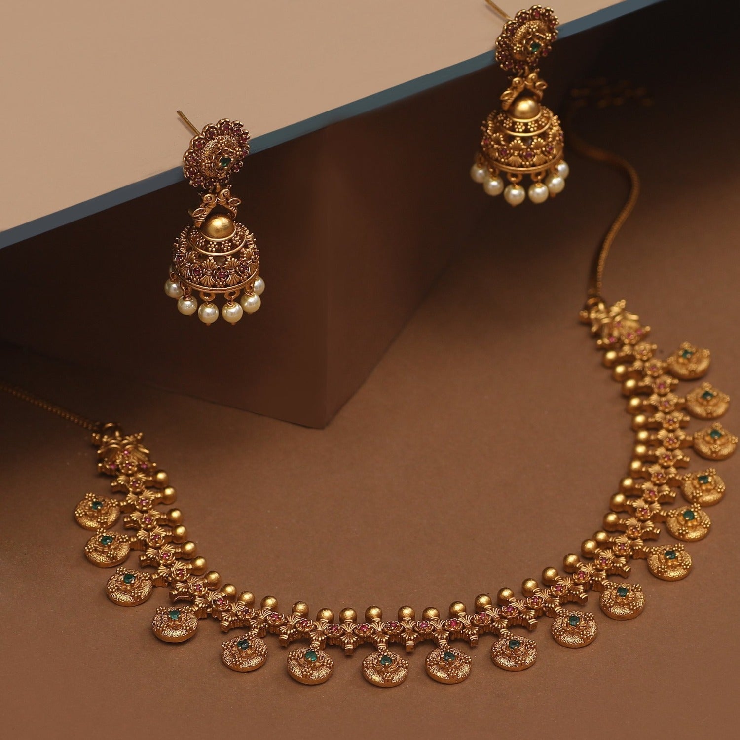 Vintage Antique Necklace Set for Women - Handmade Boho Jewelry with Gemstones | Perfect for Weddings, Parties & Boho Fashion